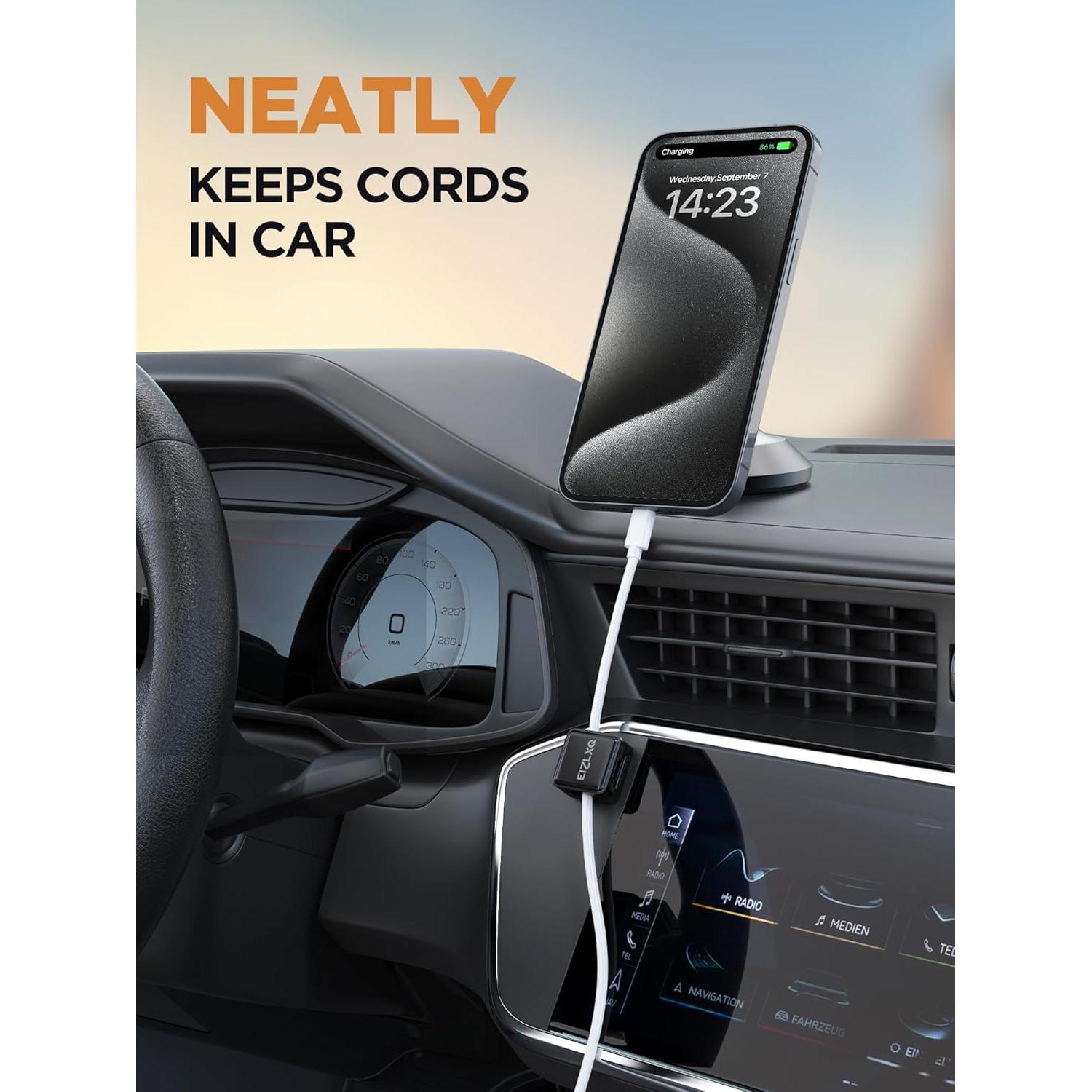 Organizador de Cables Magnético EIZLXQ 8 Piezas Negro