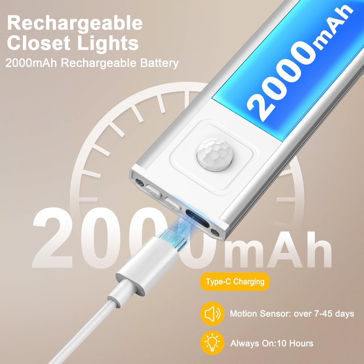 Luces Bajo Gabinete Onforu 24.9 cm Recargables USB-C 2 Pzas