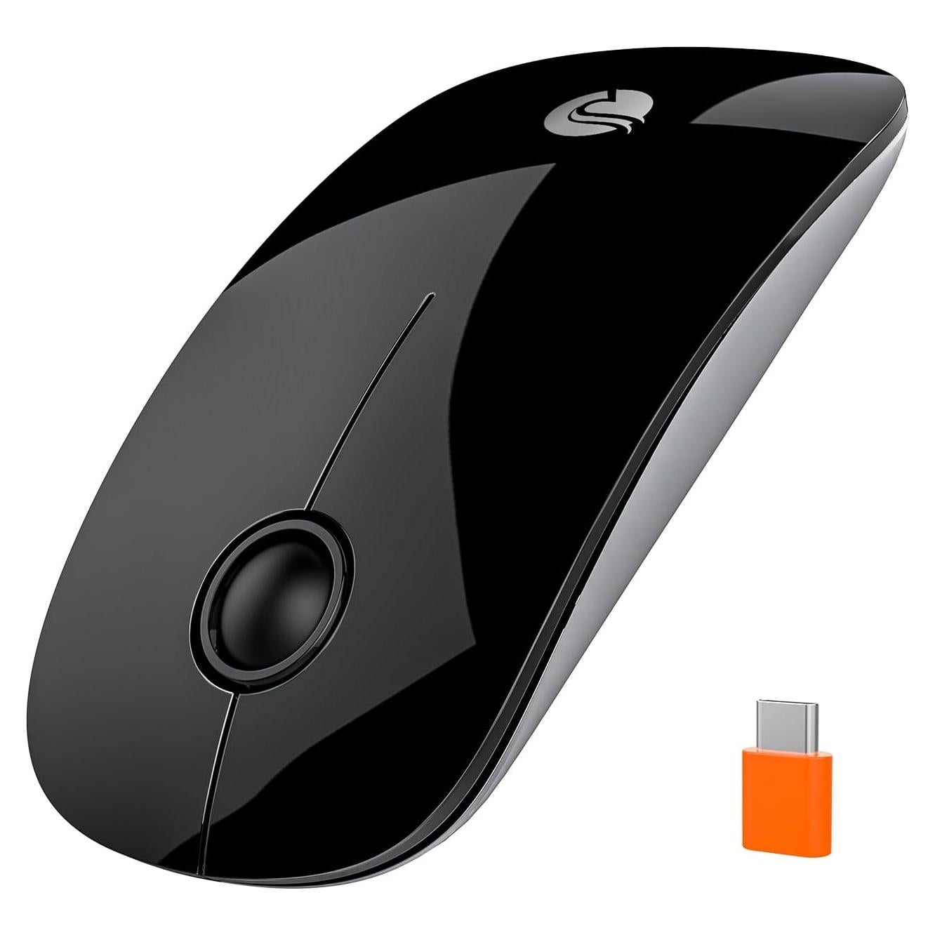 RAPIQUE R306C Ratón Inalámbrico USB-C Silencioso Negro