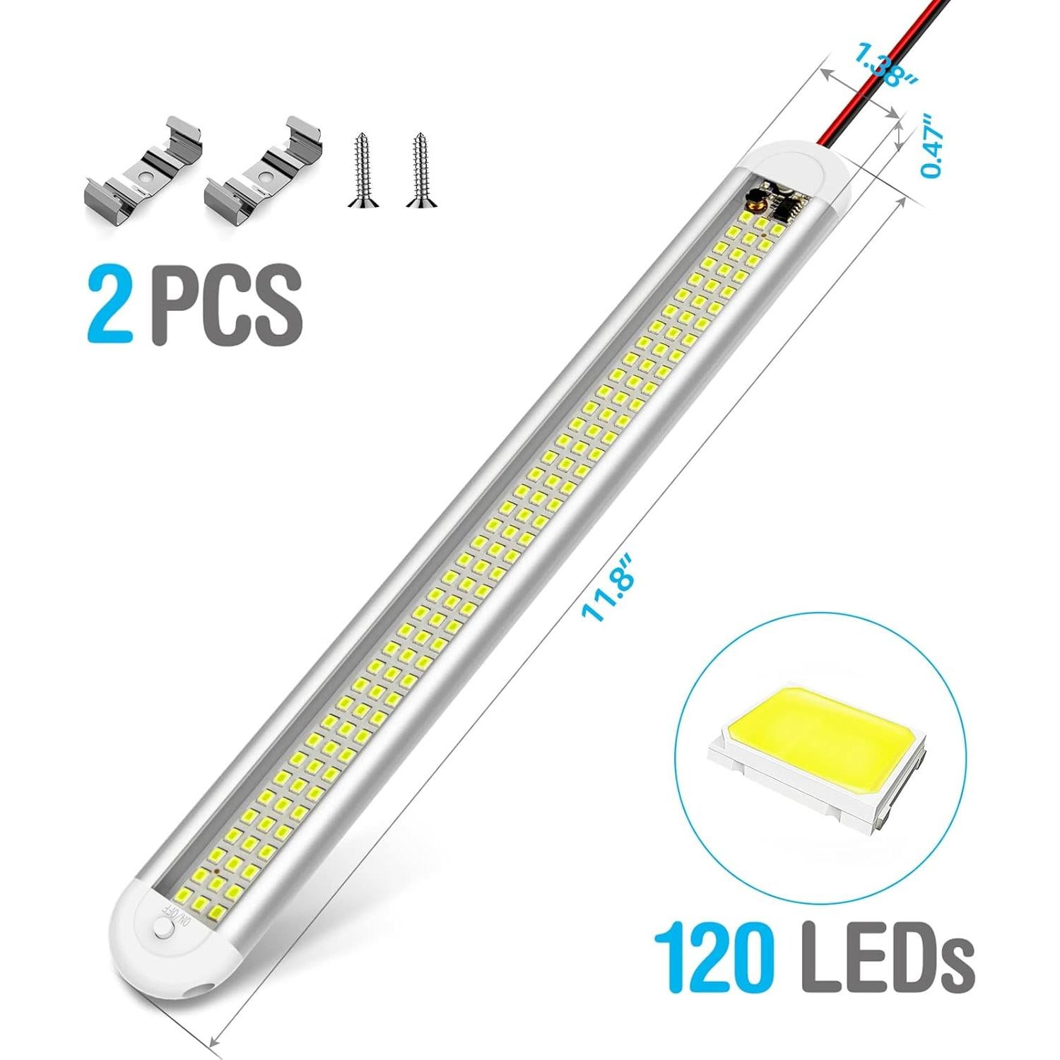 Barra de Luz LED Interior 12V CT CAPETRONIX 1500LM 2Pcs