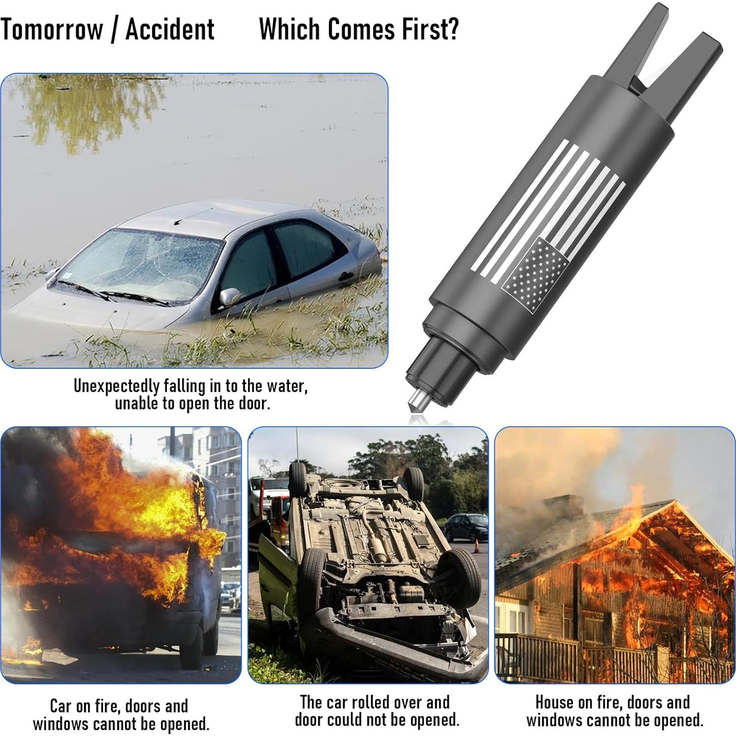 Juego de 2 Martillos de Seguridad QWEZOTUY para Romper Cristales