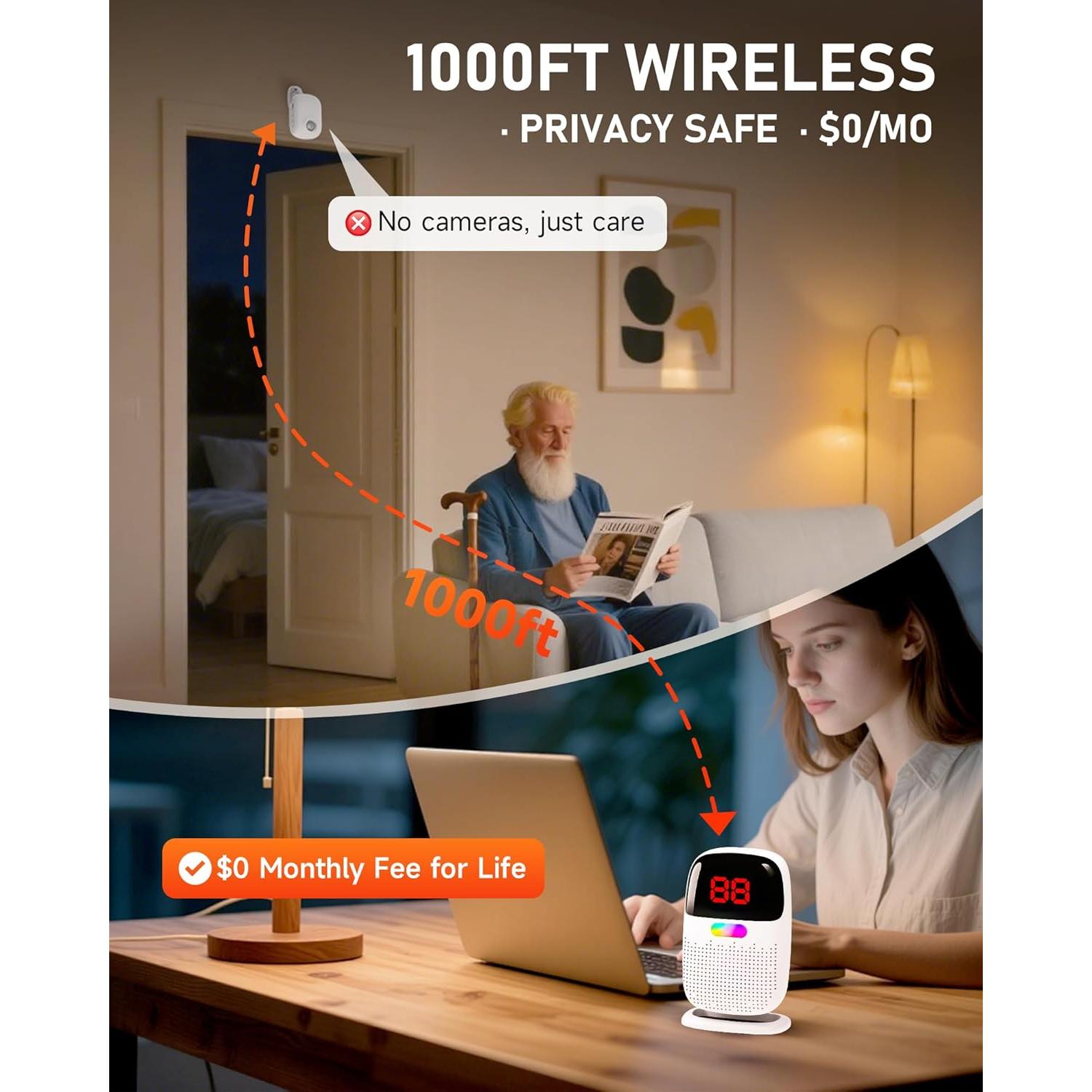 Alarma Inalámbrica PILSAMAS con Sensor de Movimiento y Pager