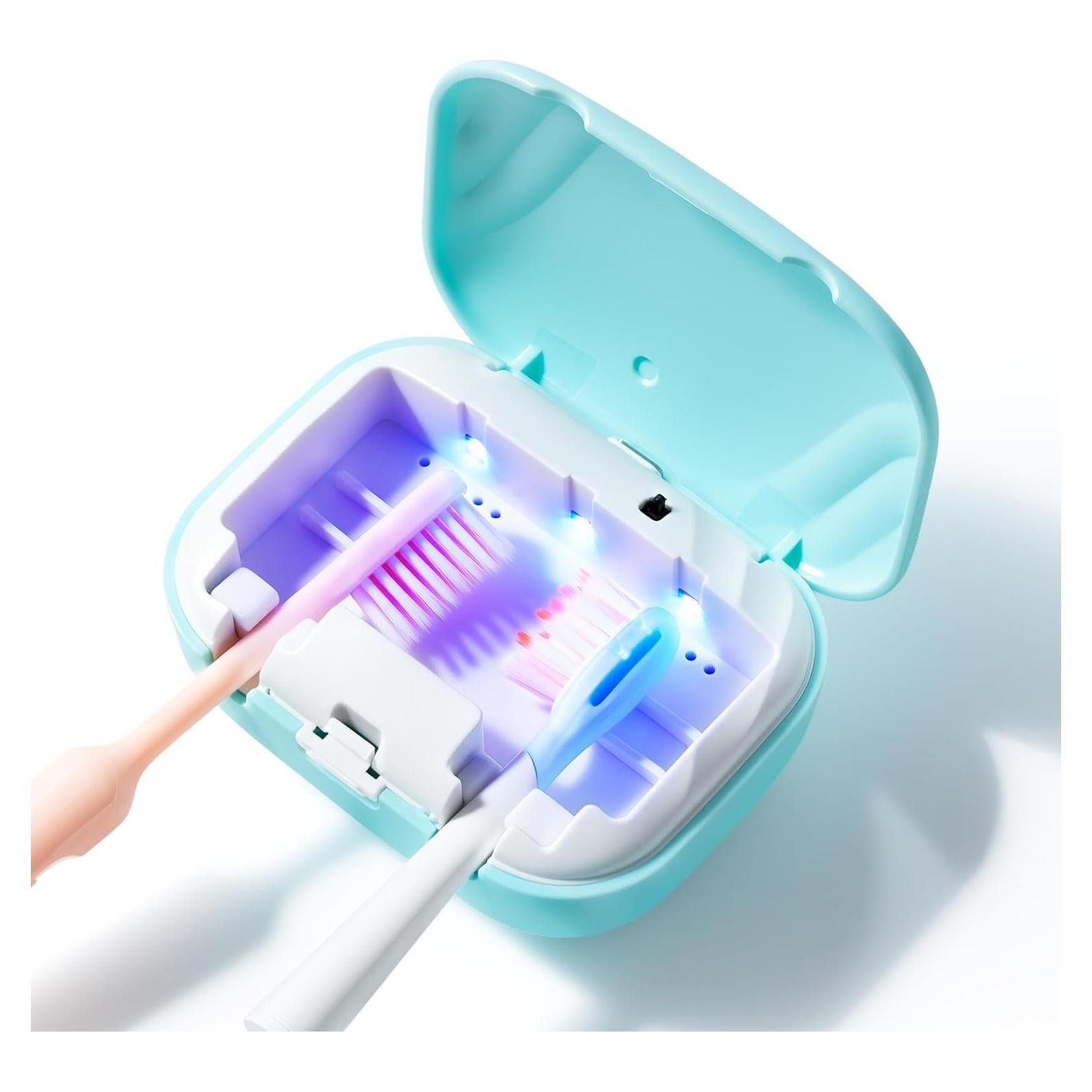 Soporte de cepillo de dientes LXIANGN azul con limpieza automática