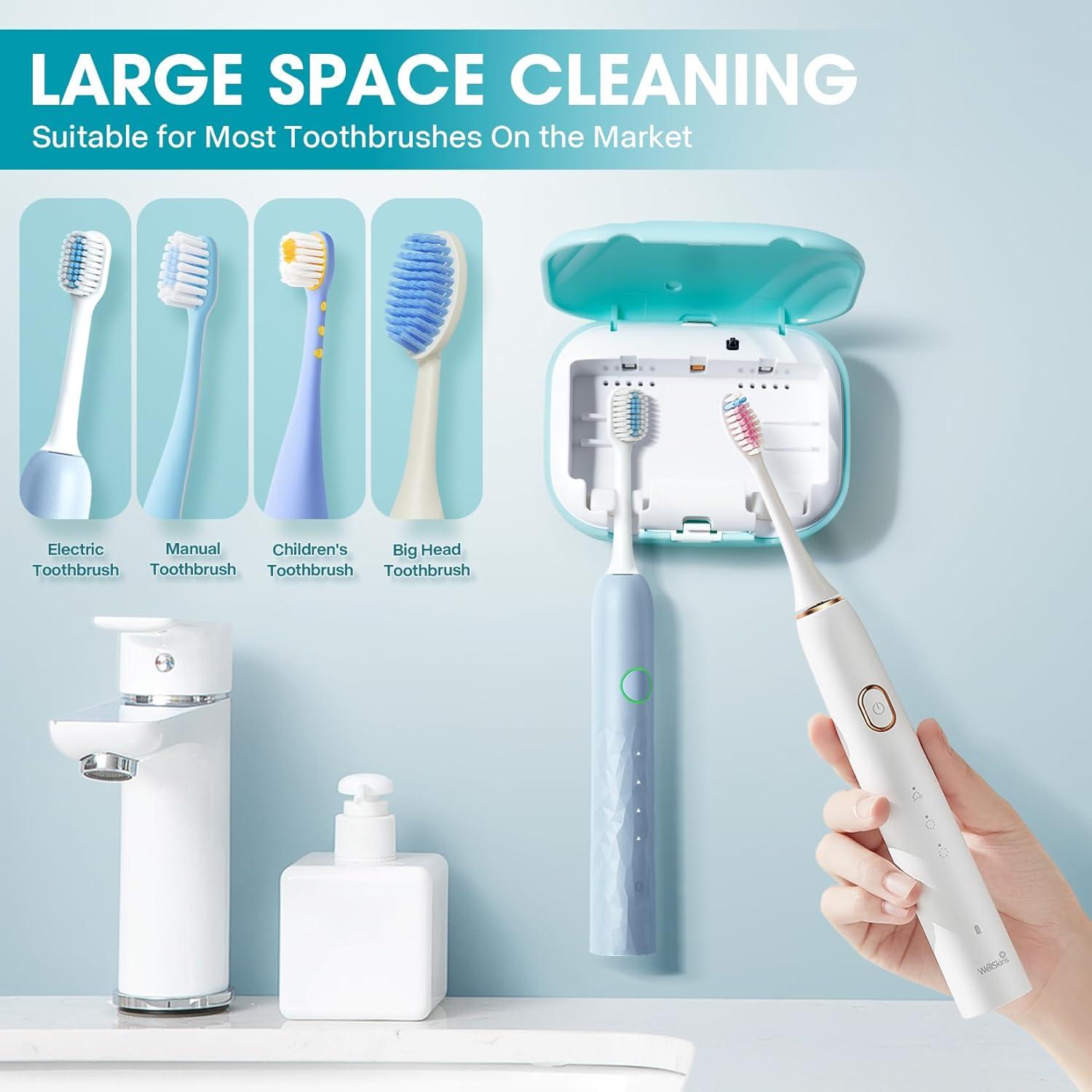 Soporte de cepillo de dientes LXIANGN azul con limpieza automática