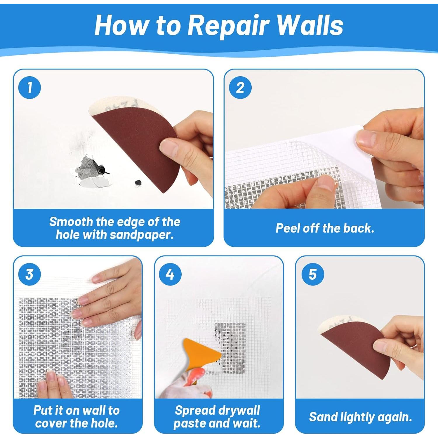 Kit de Parcheo de Pared LifeisLuck 12 PCS 4-20 cm Impermeable
