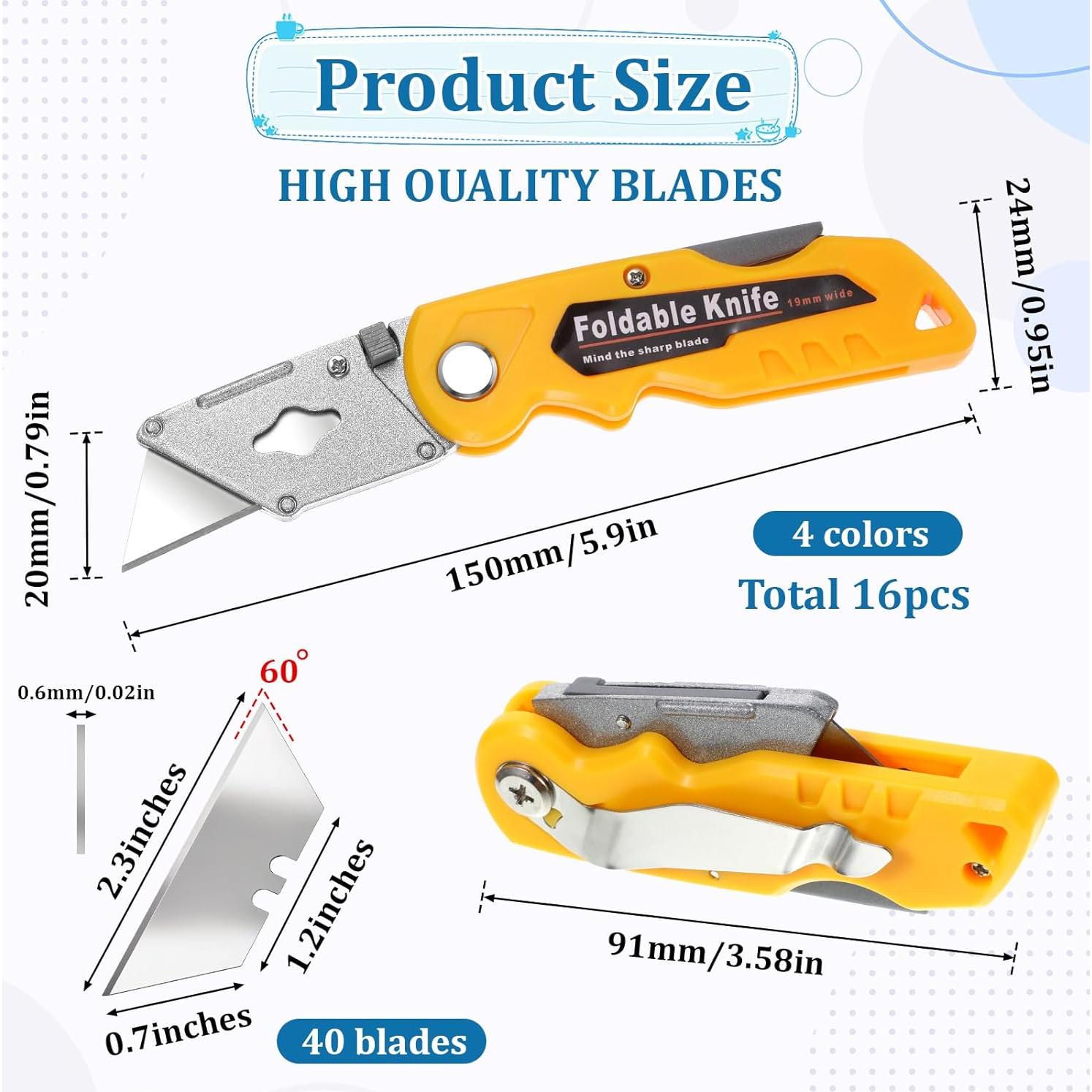 Cuchillo Utility Plegable DIVINA VITAE 16Pcs con 40 Cuchillas