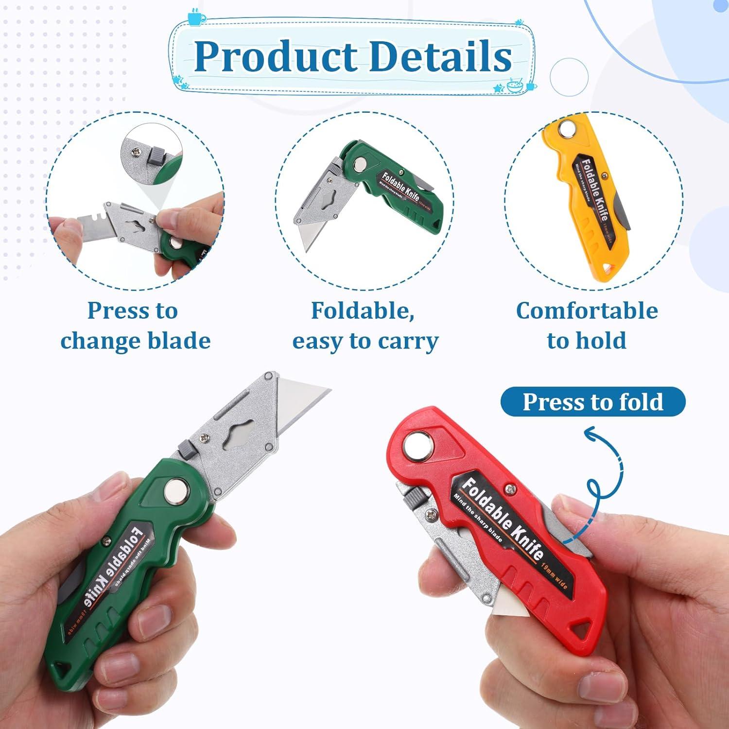 Cuchillo Utility Plegable DIVINA VITAE 16Pcs con 40 Cuchillas