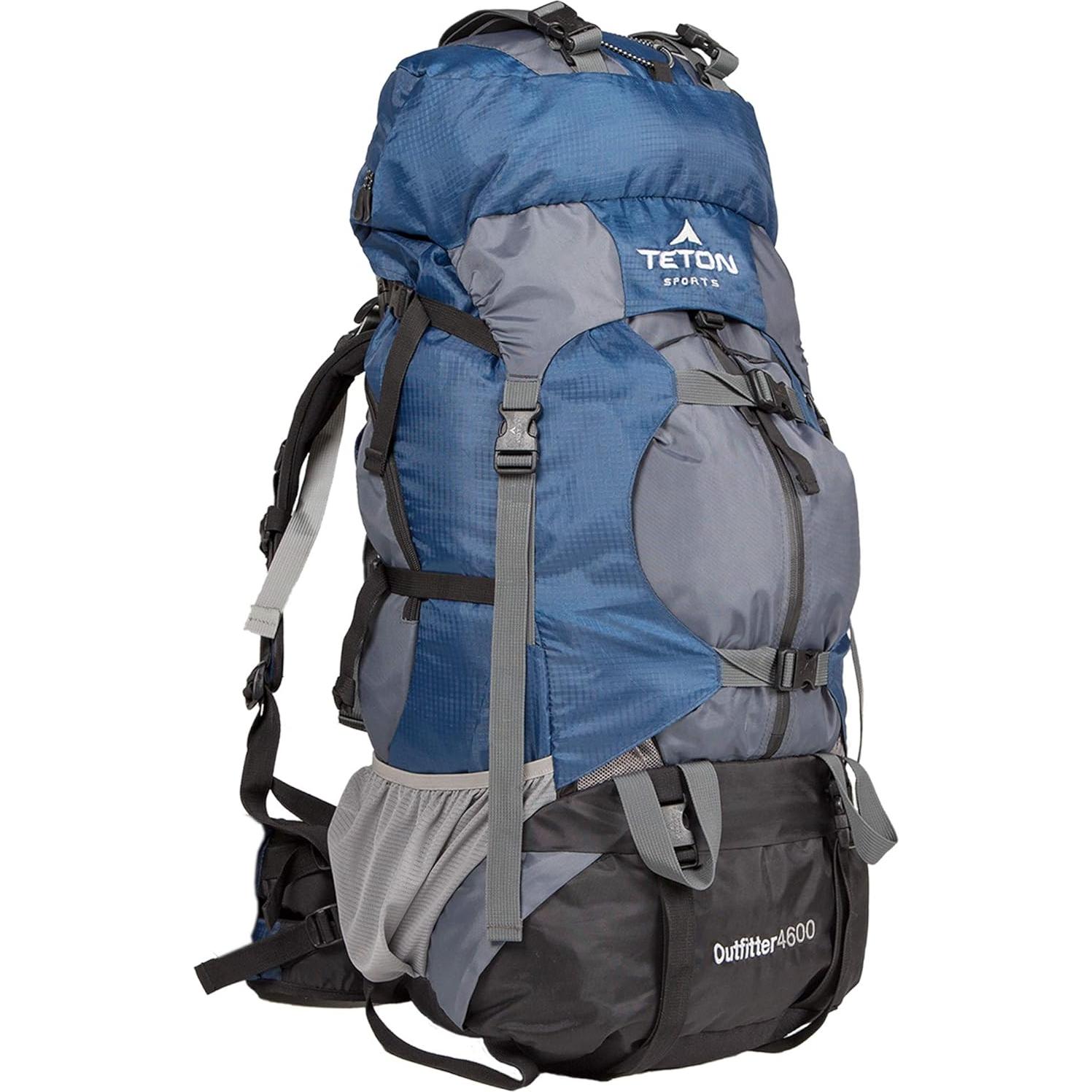 Teton Outfitter 4600 Ultralight Internal Frame High-Performance Backpack for Hiking, Camping, Travel, and Outdoor Activities; 75L, Blue
