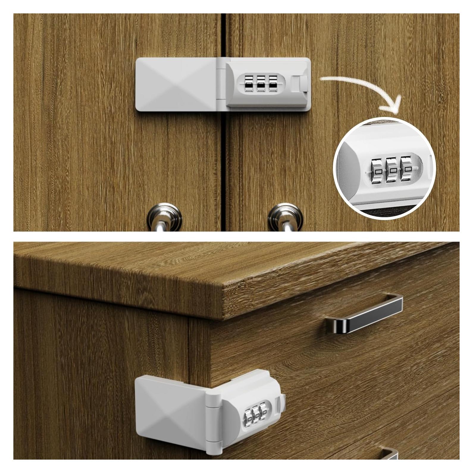 Cerraduras de Cajón Seguridad Infantil REZIPO 2 Piezas Blanco