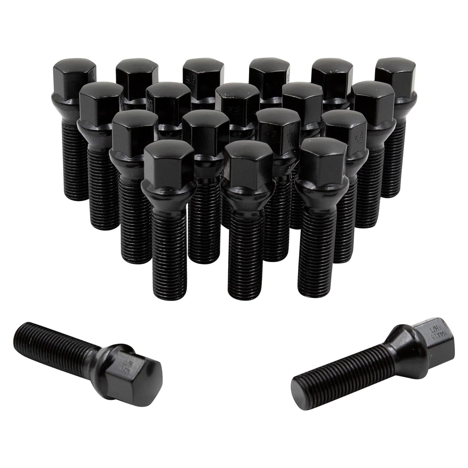 Pernos de Rueda M14x1.5 20 Pcs Acabado Negro Accesorios de Rueda
