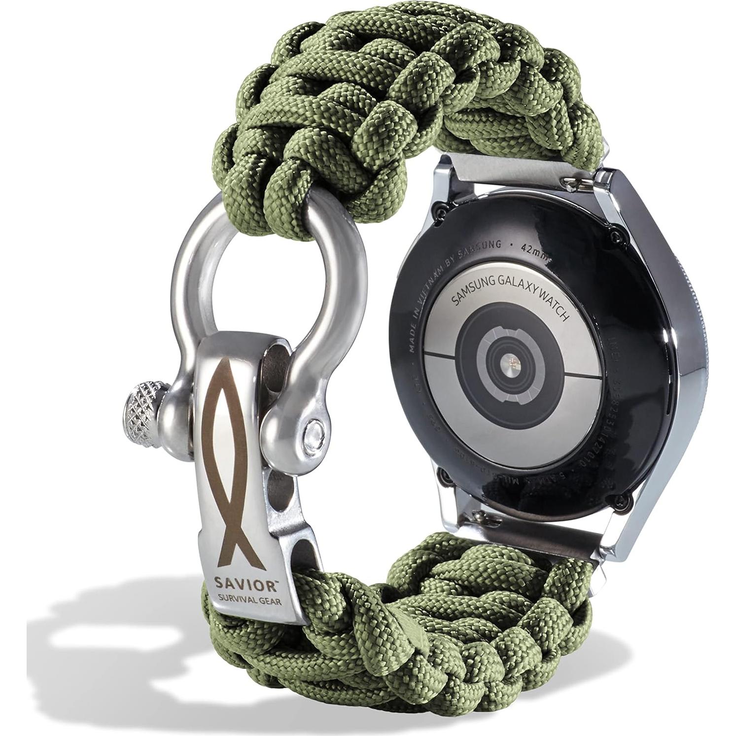 Banda de Reloj Paracord 20mm Savior Survival Gear - Verde