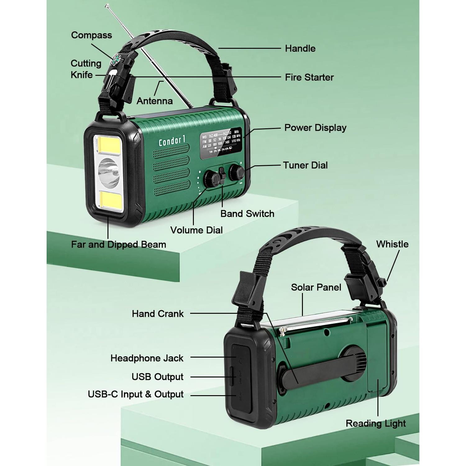 Radio de Emergencia iRonsnow Condor 20000mAh Solar