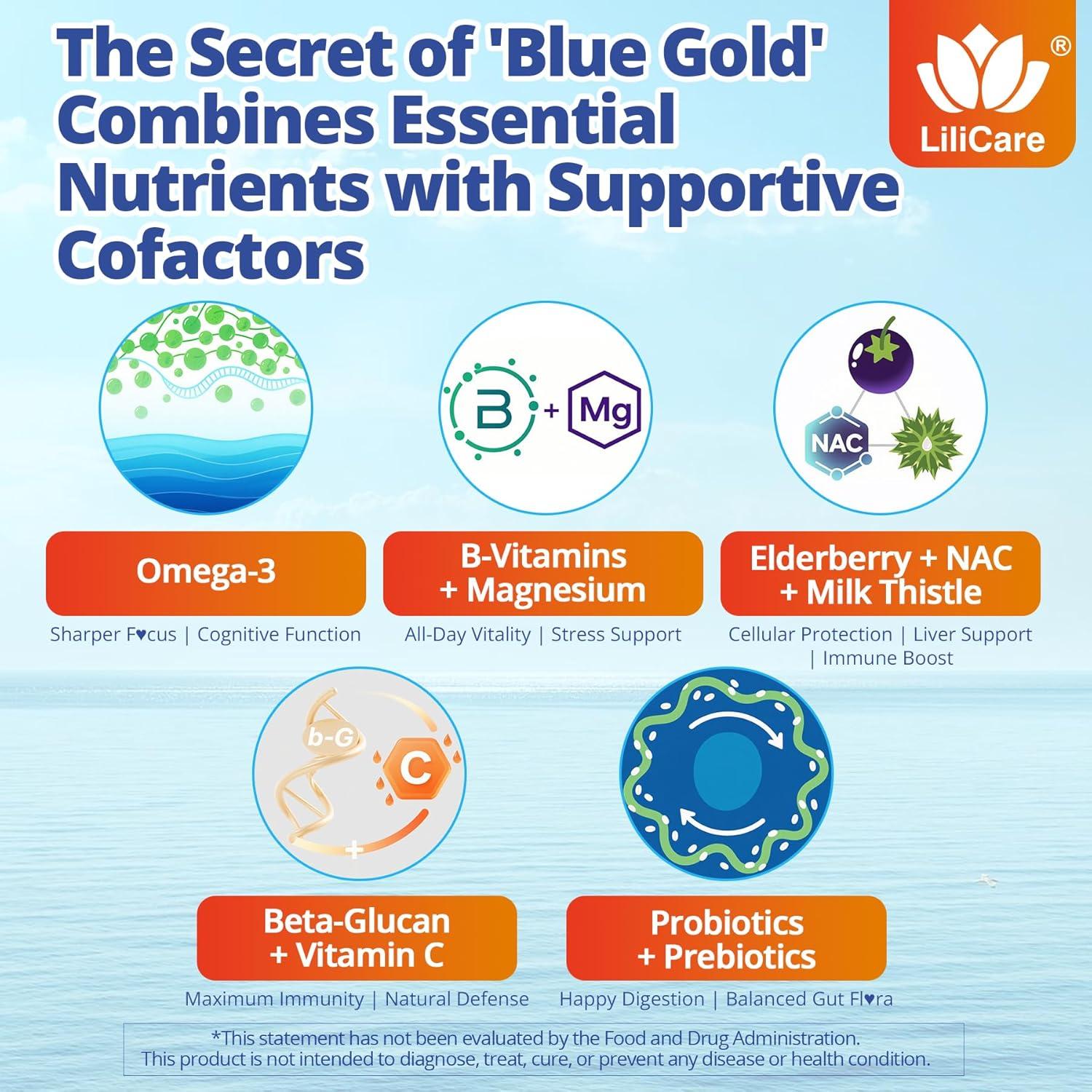 Gomitas de Espirulina y Chlorella LILICARE 60 Unidades Veganas