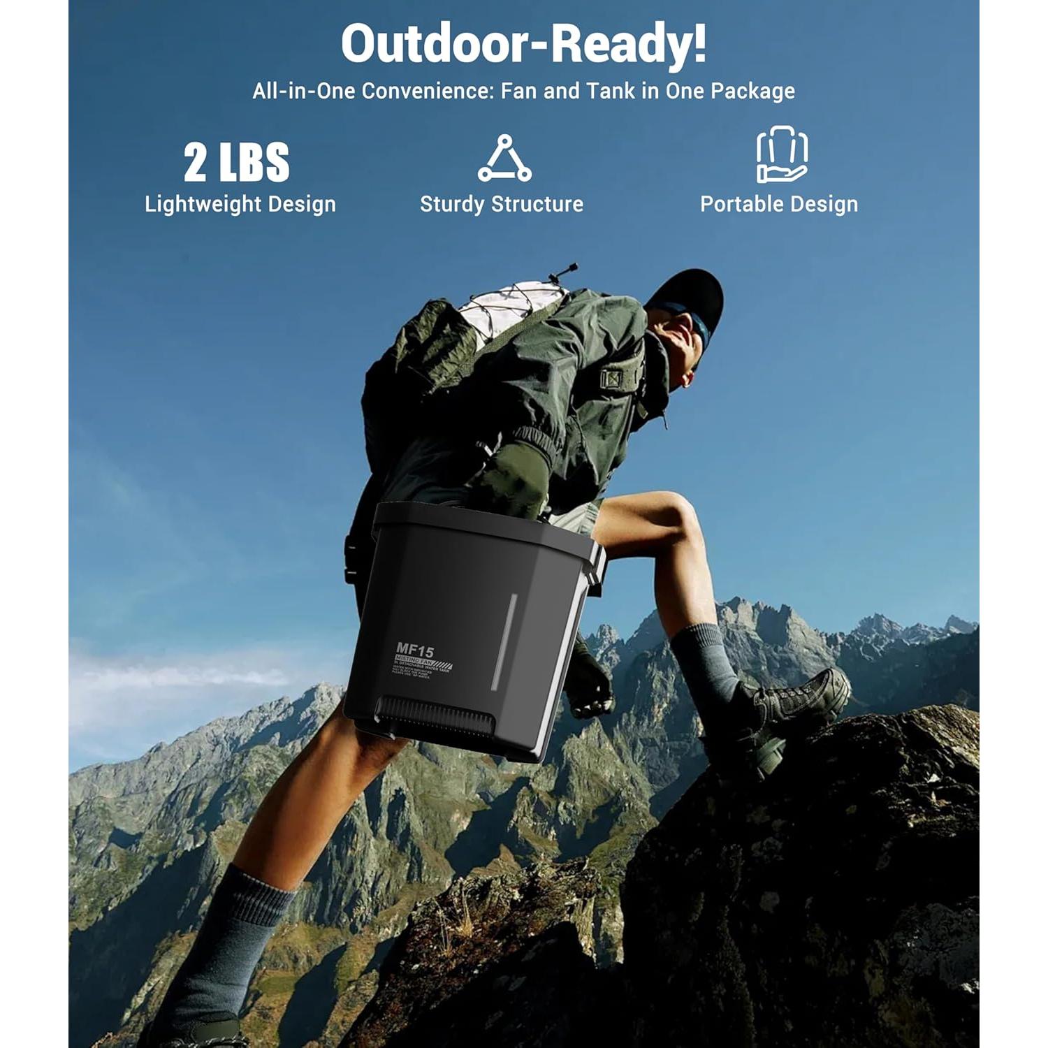 Ventilador Portátil de Nebulización Instern KW-MF15 9L Batería 20000mAh