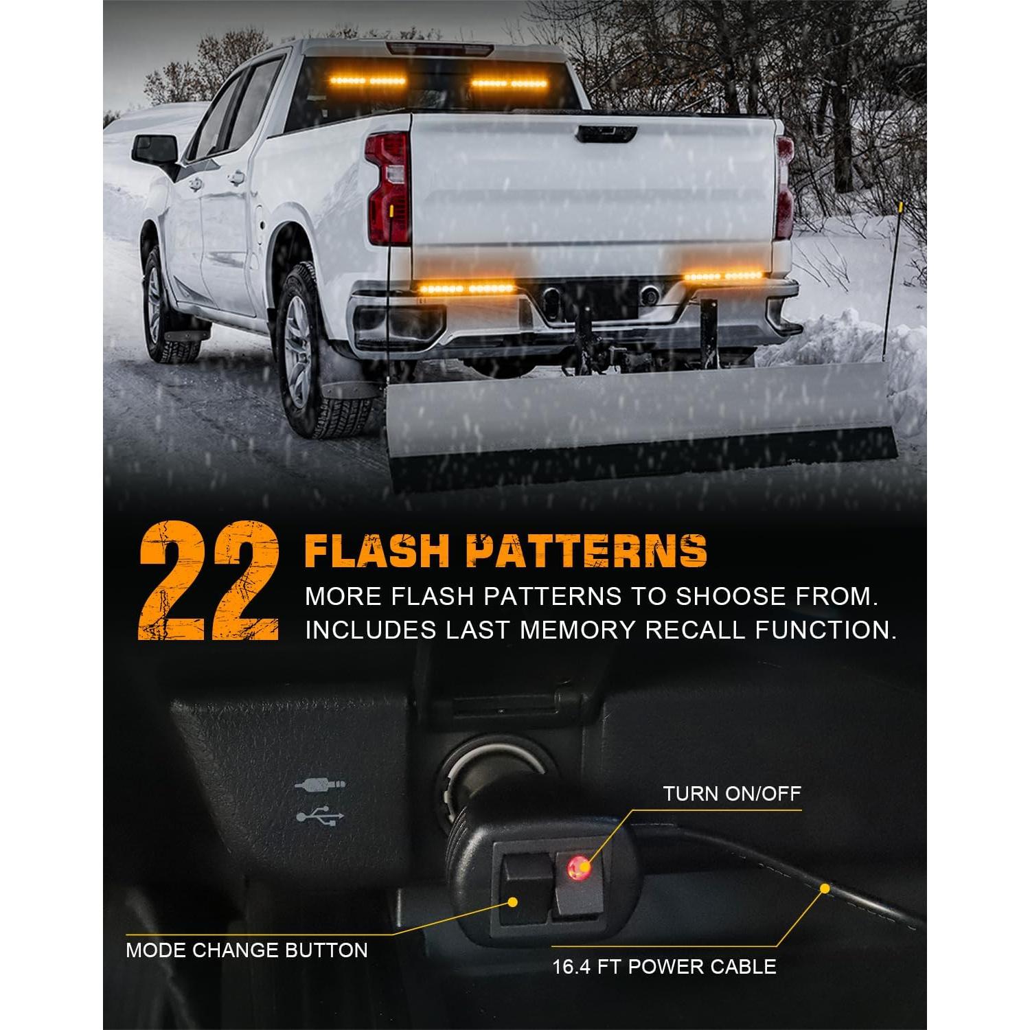 Luces Estroboscópicas Ámbar XRIDONSEN 24W 2x27.1cm LED