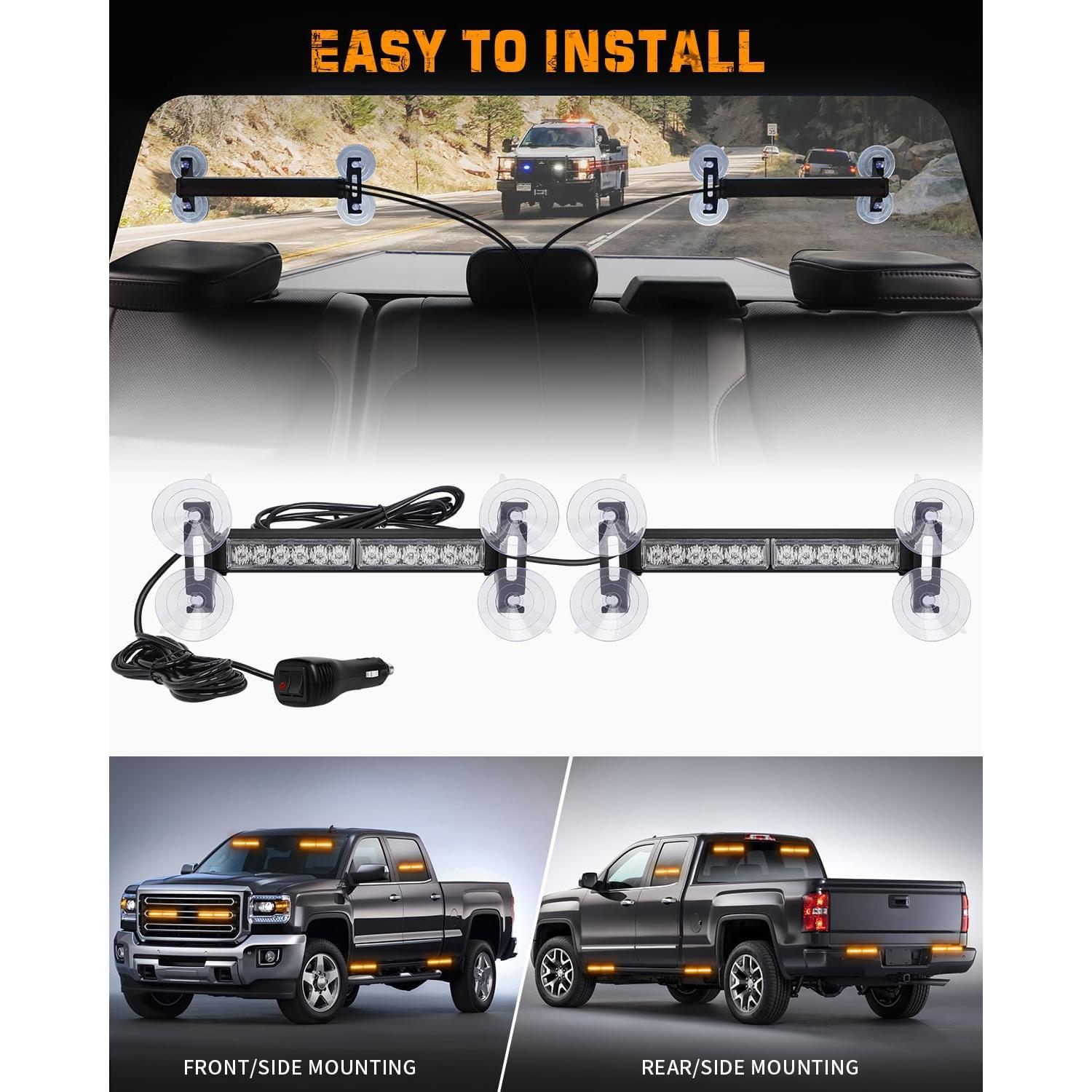 Luces Estroboscópicas Ámbar XRIDONSEN 24W 2x27.1cm LED