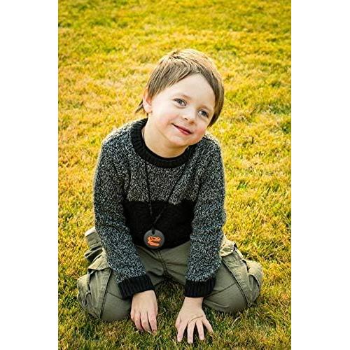 Munchables Dino Skull Sensory Chew Necklace for Adults or Kids - Chewy Fidget Stim Toy Jewelry for Boys and Girls (Green)