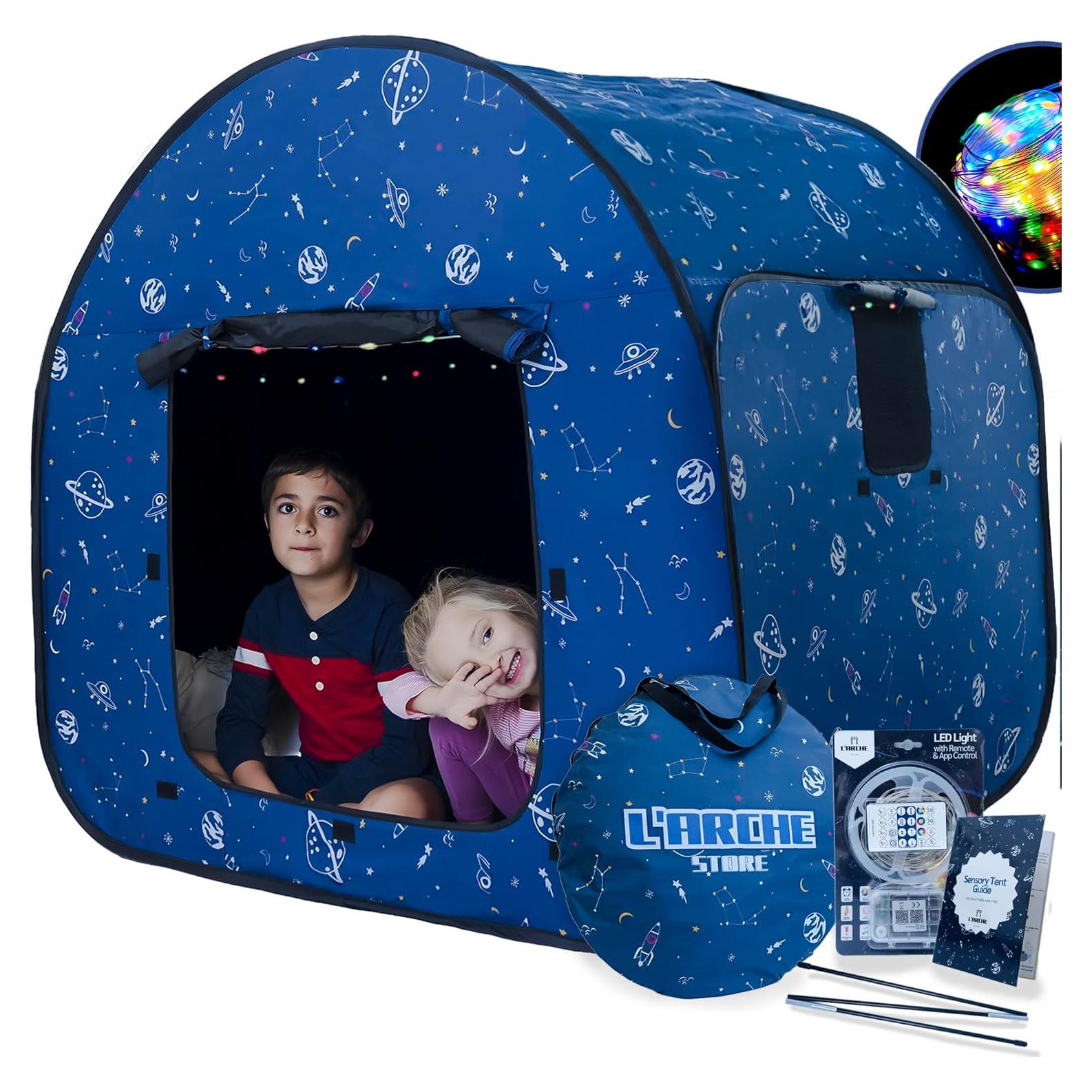 Tienda Sensorial L'ARCHE Grande 120 cm con Luces LED y Control Remoto