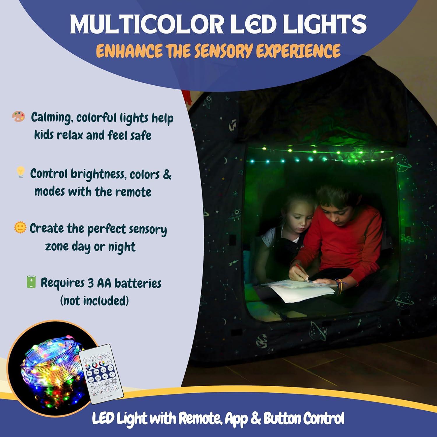 Tienda Sensorial L'ARCHE Grande 120 cm con Luces LED y Control Remoto