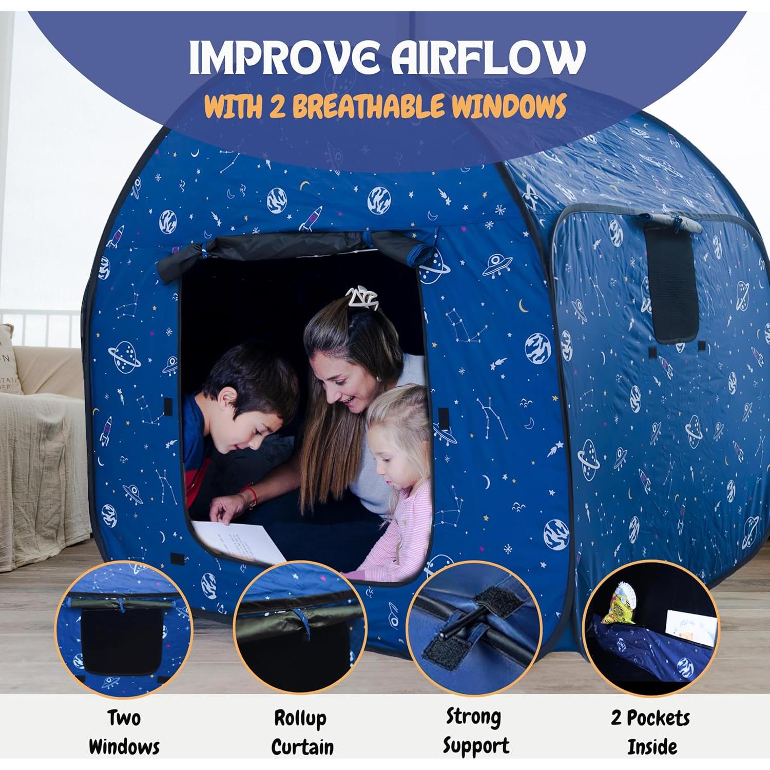 Tienda Sensorial L'ARCHE Grande 120 cm con Luces LED y Control Remoto