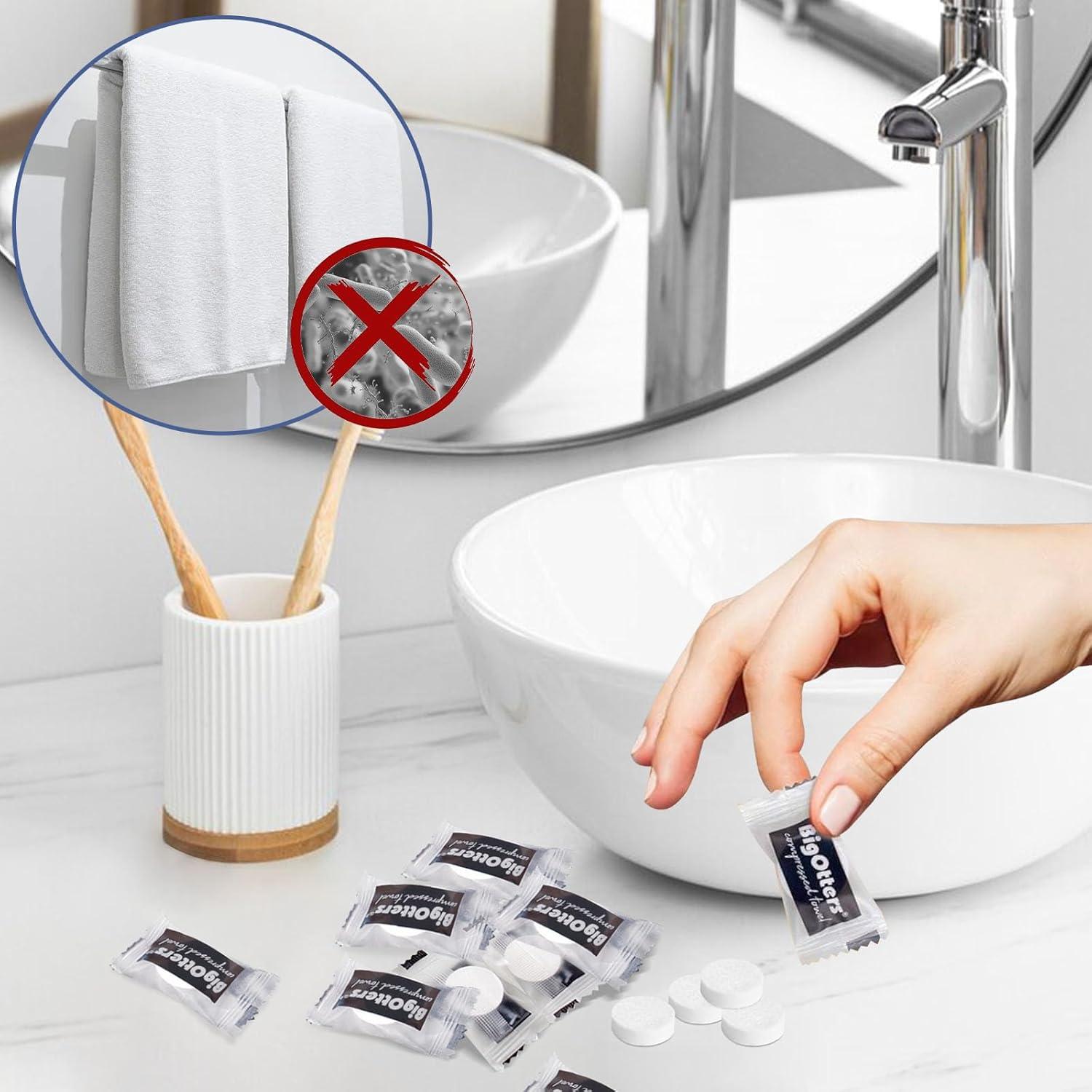 Toallas Comprimidas BigOtters 200PCS Algodón Viaje