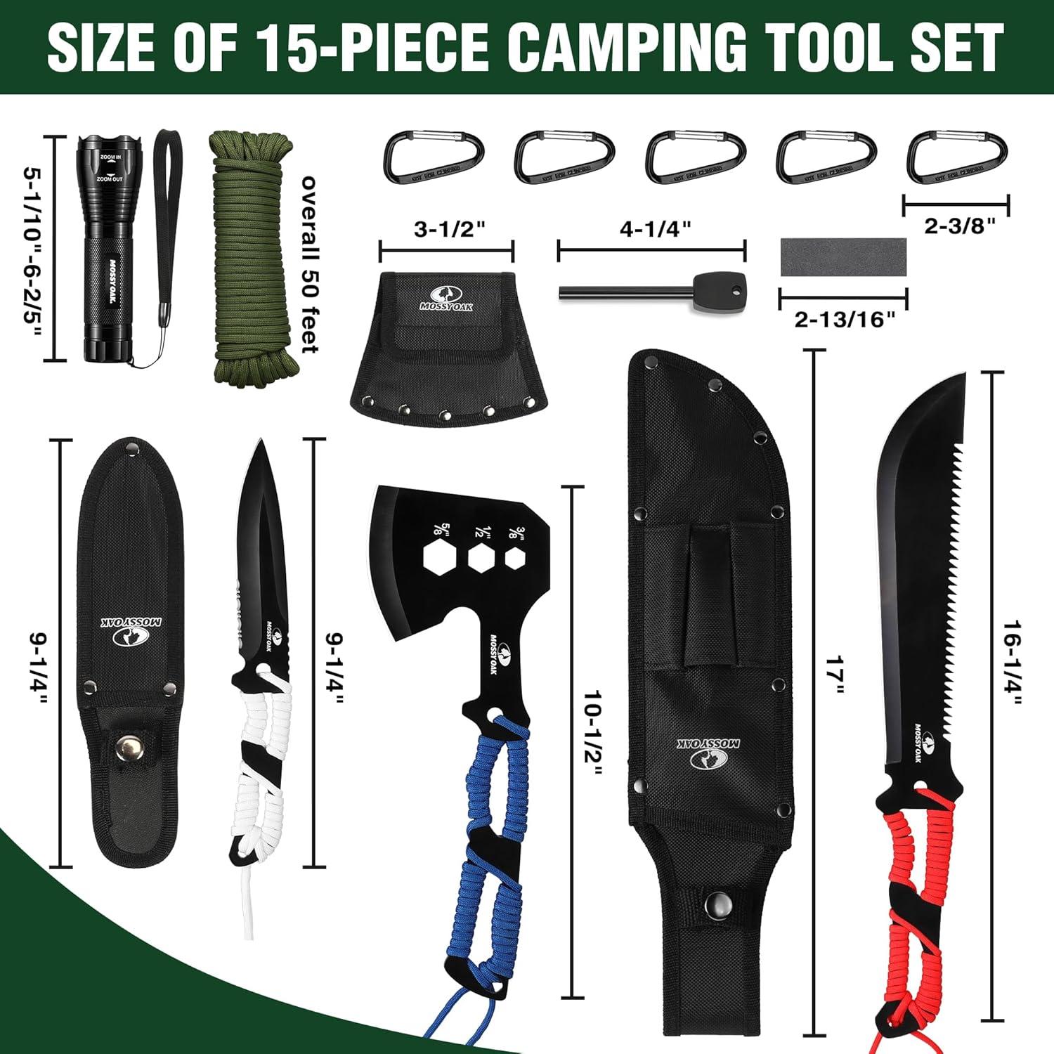 Juego de Herramientas de Camping Mossy Oak - 15 Piezas