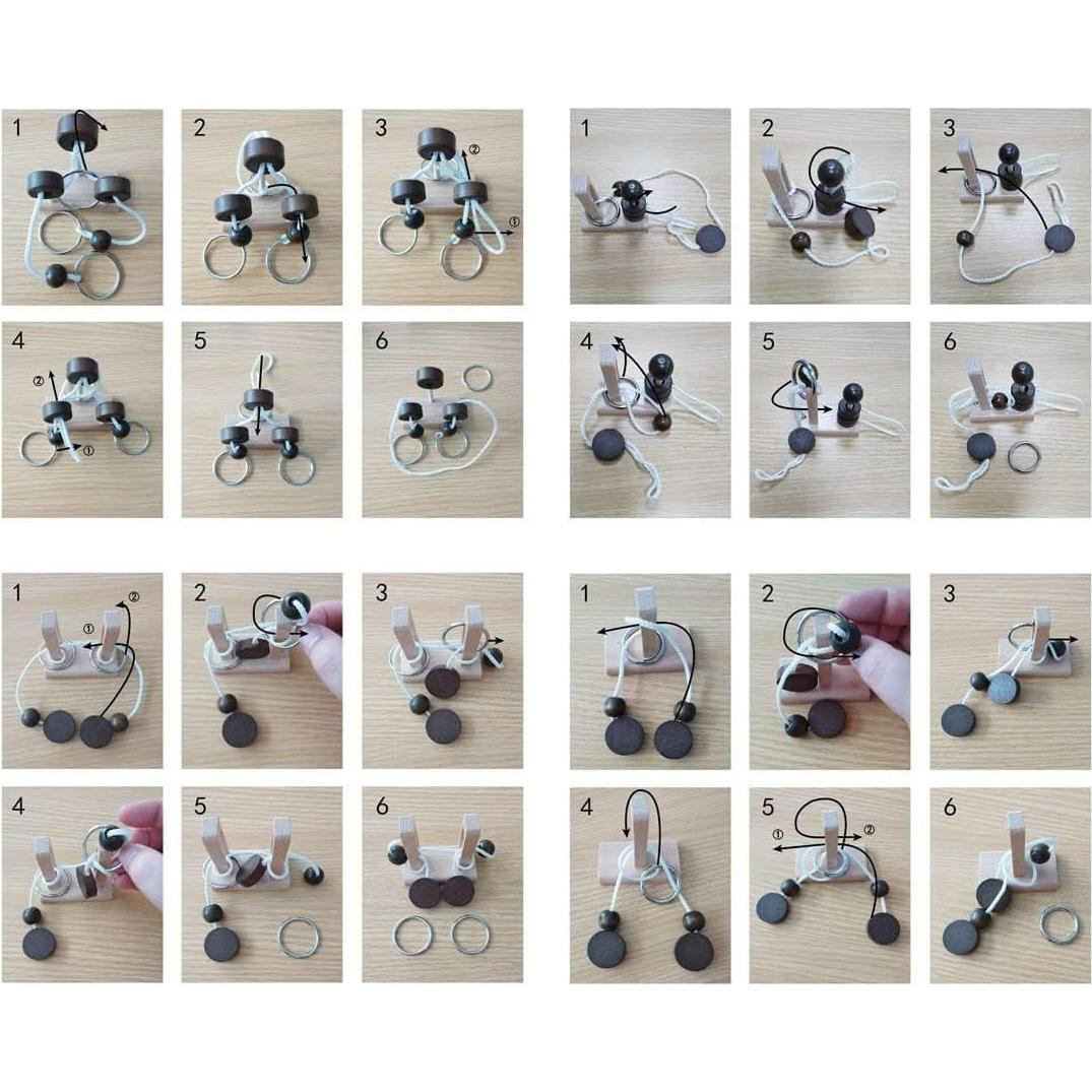 Rompecabezas de Enigma de Madera LFLQ 16 piezas 3D