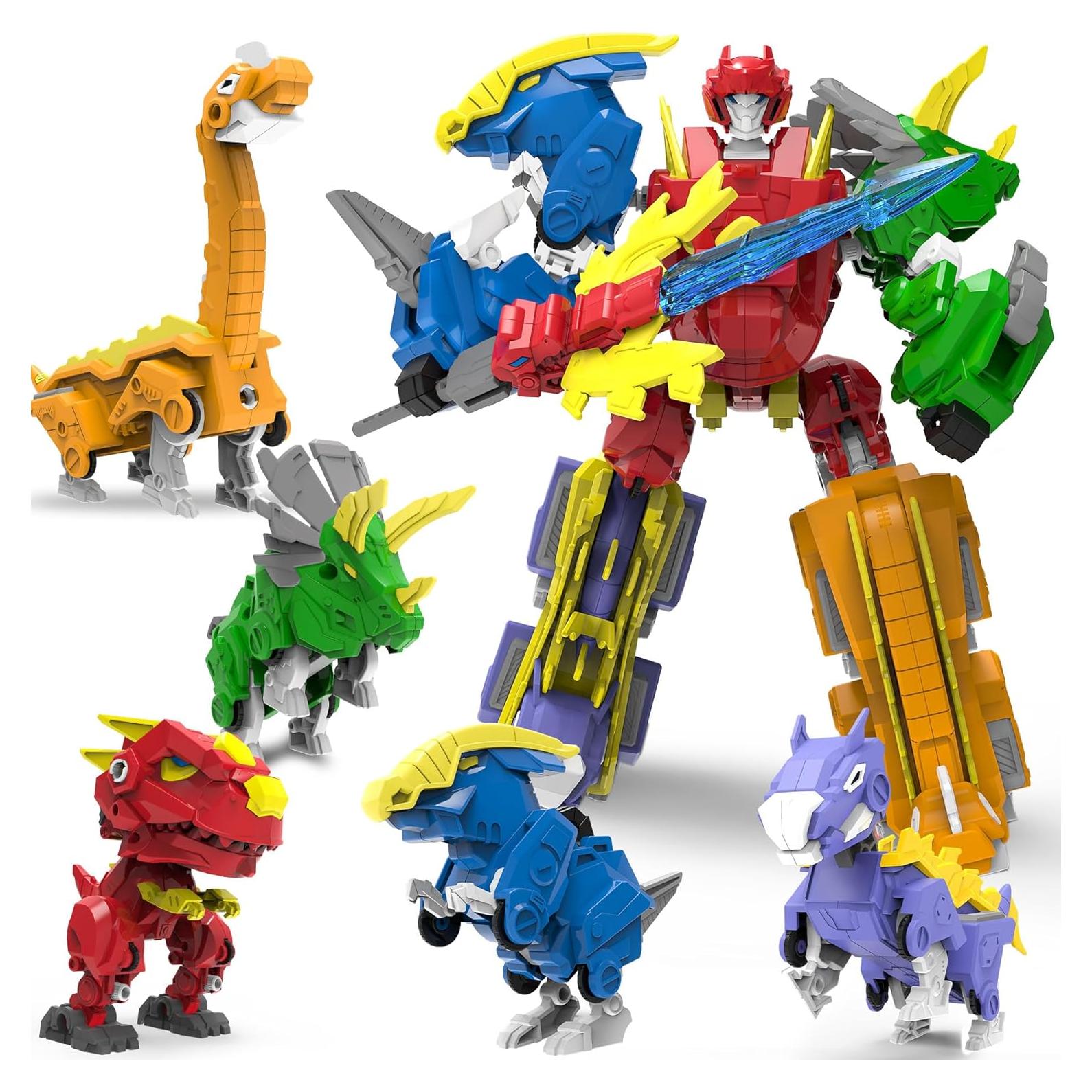 Juguete Transformador Dinosaurio Robot Wenbeier 5-en-1 20.32 cm