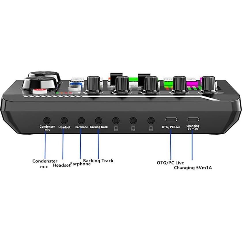 Tarjeta de Sonido en Vivo Bluetooth con 16 Efectos y Reducción de Ruido