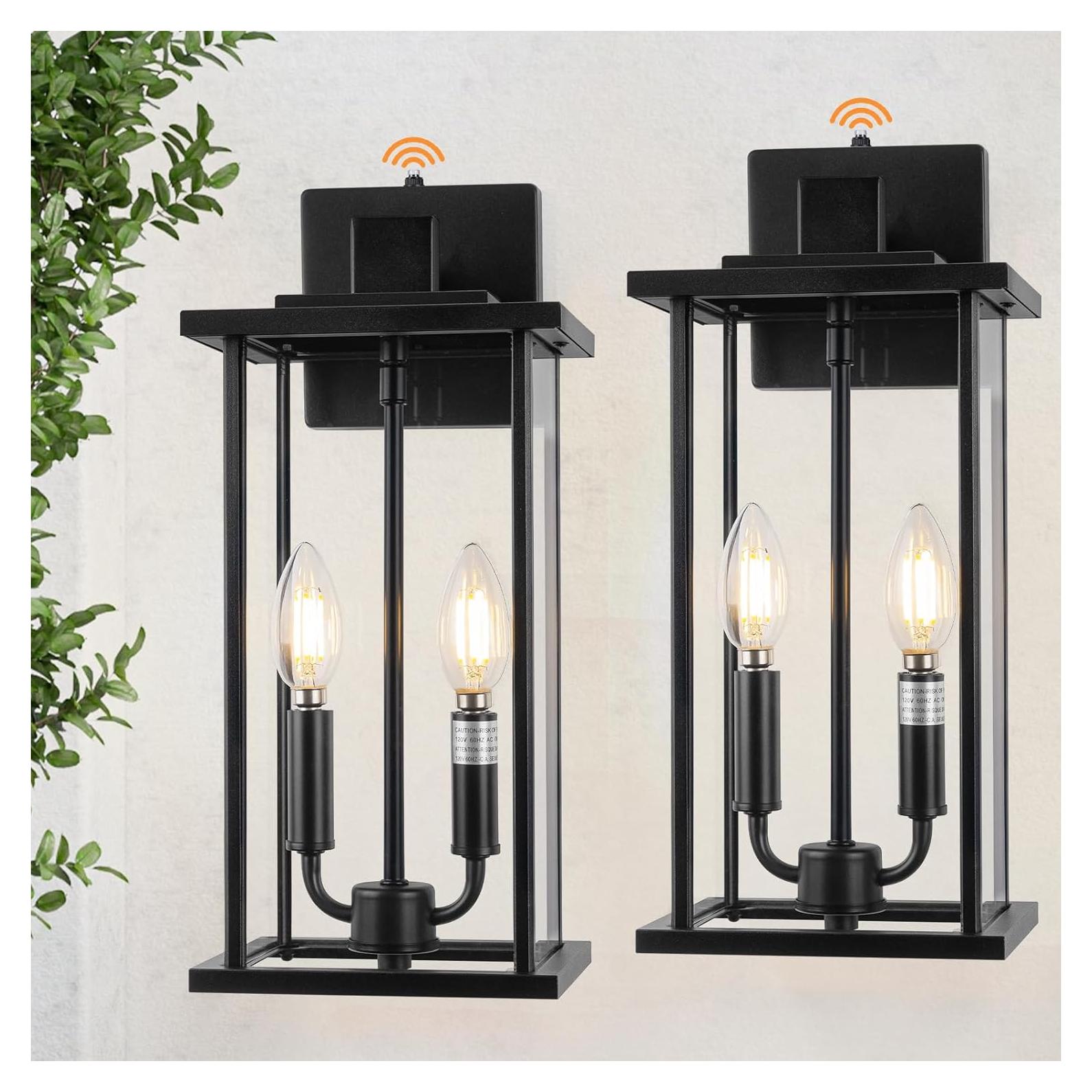 Luz de Pared Exterior SIAFAVOI 16cm Negra con Sensor