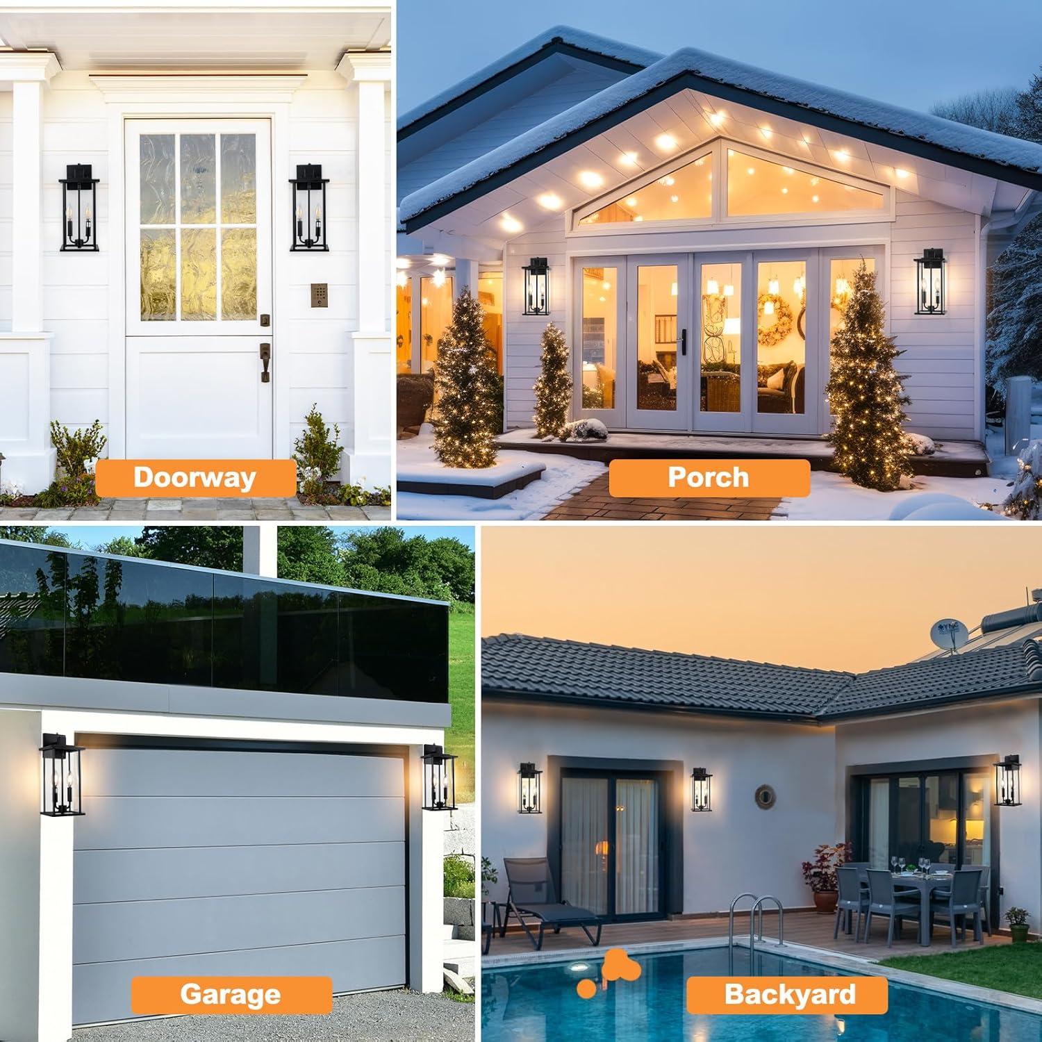 Luz de Pared Exterior SIAFAVOI 16cm Negra con Sensor