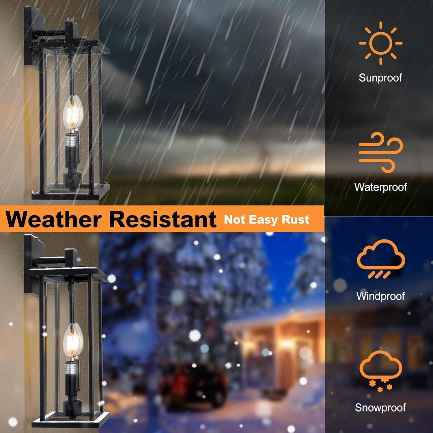 Luz de Pared Exterior SIAFAVOI 16cm Negra con Sensor