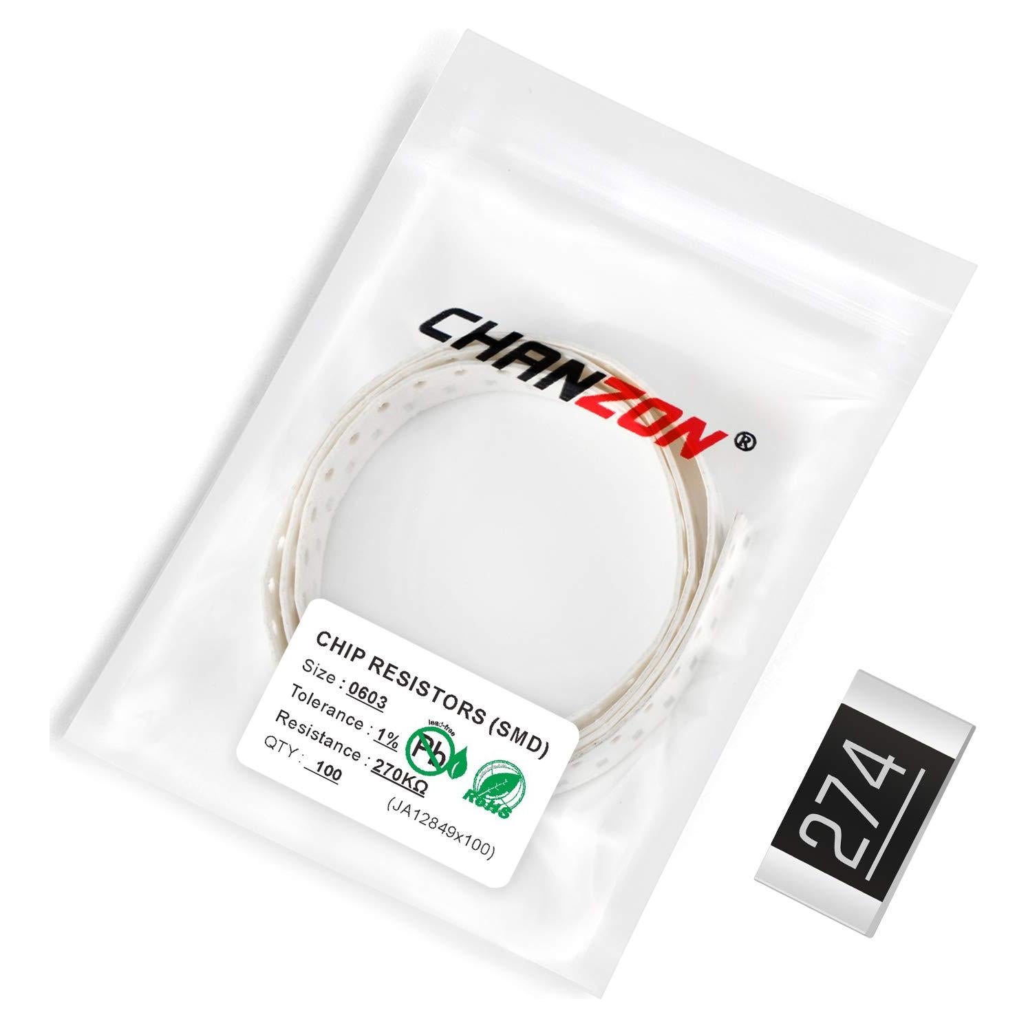 Resistores SMD 0603 Chanzon 270K ohm 100 Piezas 1% Tolerancia