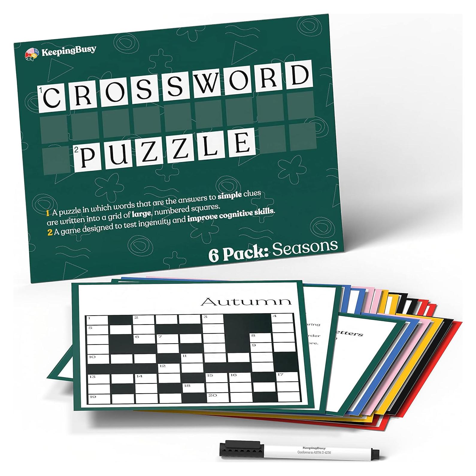 Crucigrama Reutilizable Manteniendo Ocupado para Adultos Mayores