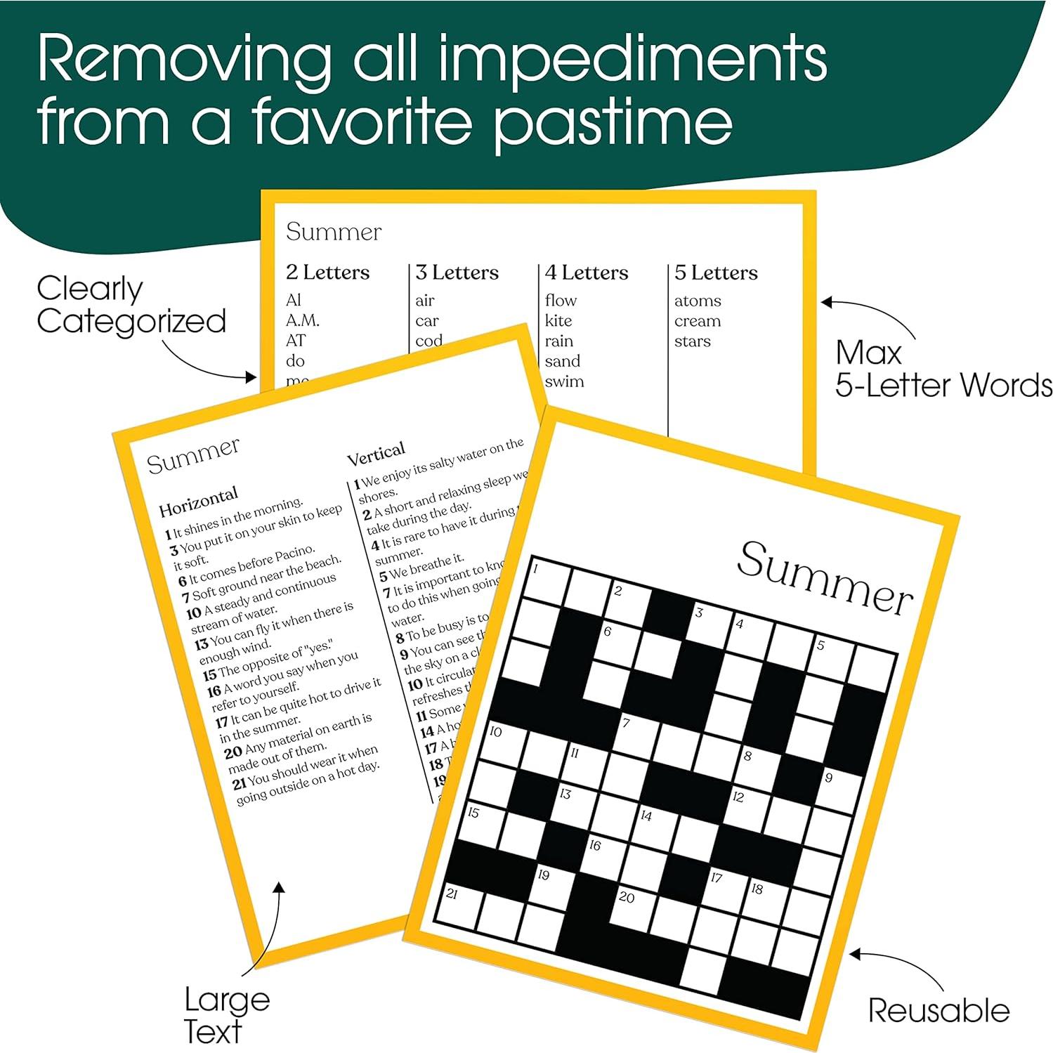 Crucigrama Reutilizable Manteniendo Ocupado para Adultos Mayores