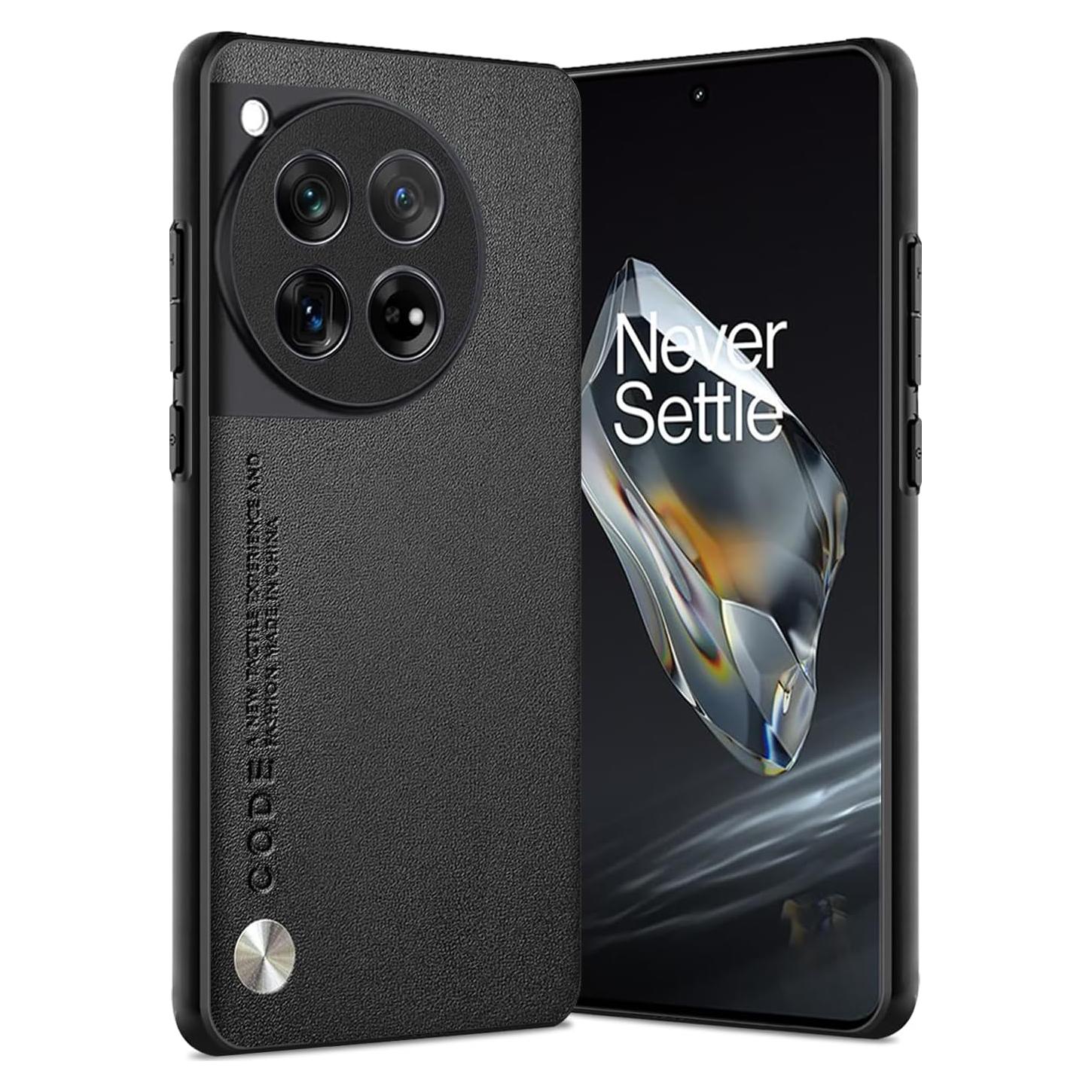 Funda TPU Cuero Sintético OnePlus 12R Negra Ultra Ligera