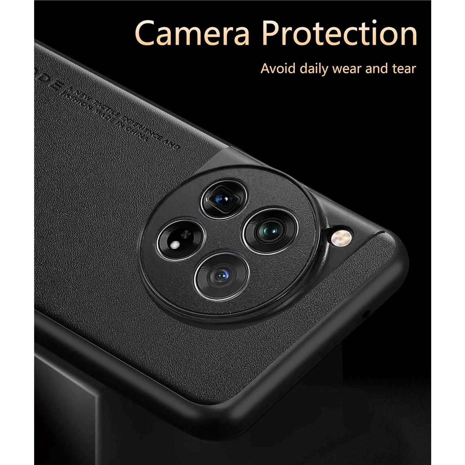 Funda TPU Cuero Sintético OnePlus 12R Negra Ultra Ligera