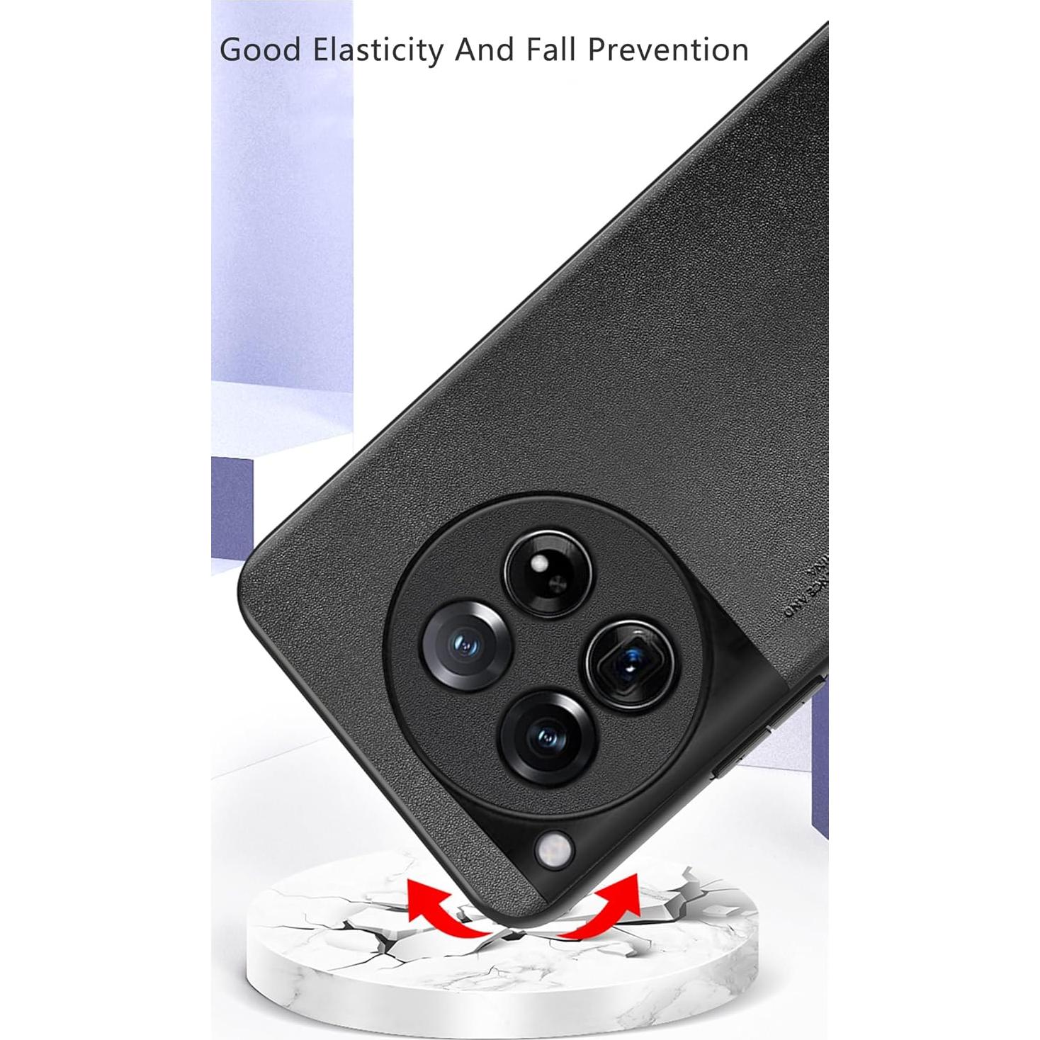 Funda TPU Cuero Sintético OnePlus 12R Negra Ultra Ligera