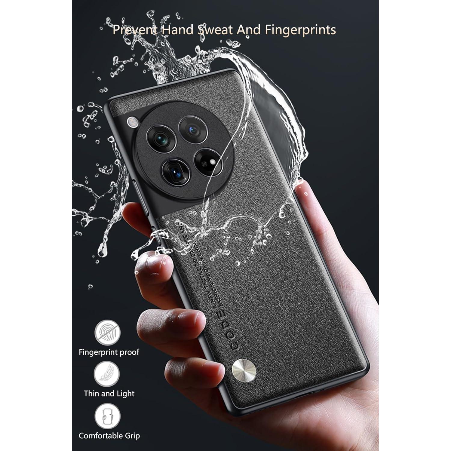 Funda TPU Cuero Sintético OnePlus 12R Negra Ultra Ligera