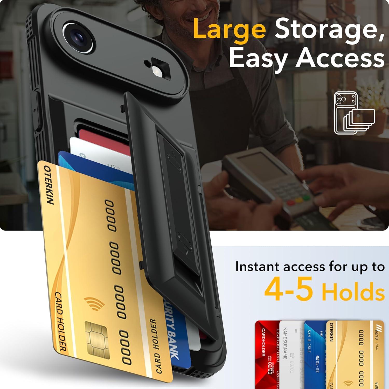 Funda de Cartera Oterkin para iPhone 17 Air 6.5" Negro con RFID