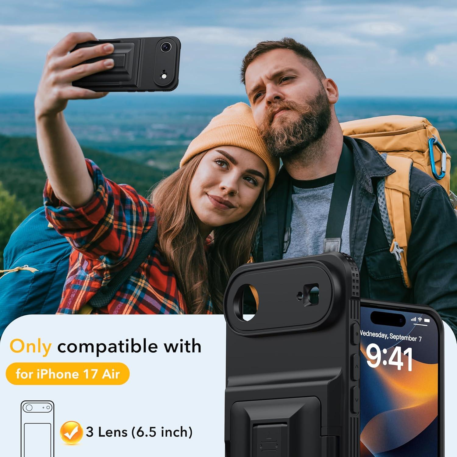 Funda de Cartera Oterkin para iPhone 17 Air 6.5" Negro con RFID