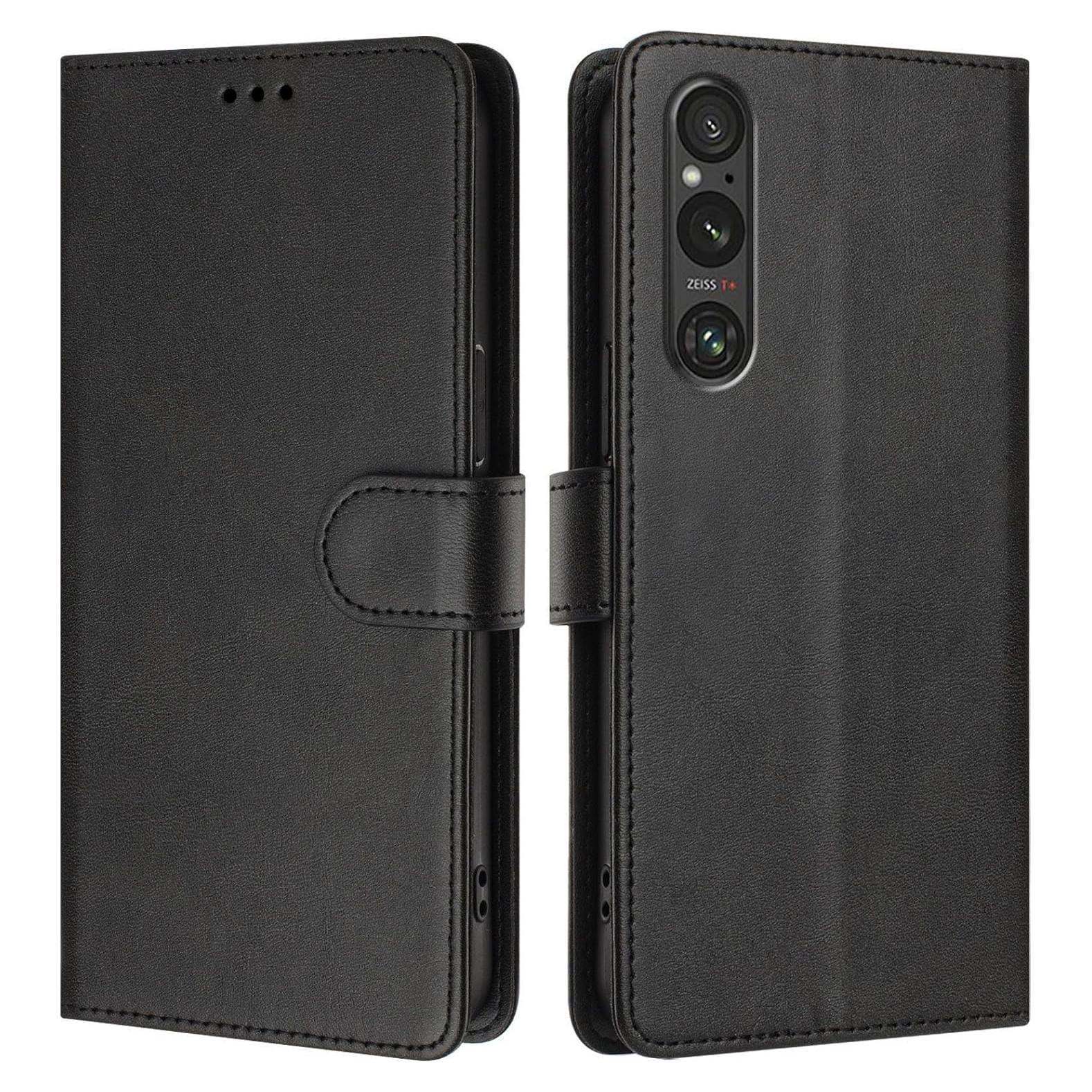 Funda de cuero PU para Sony Xperia 1 VI 5G - Soporte y ranuras