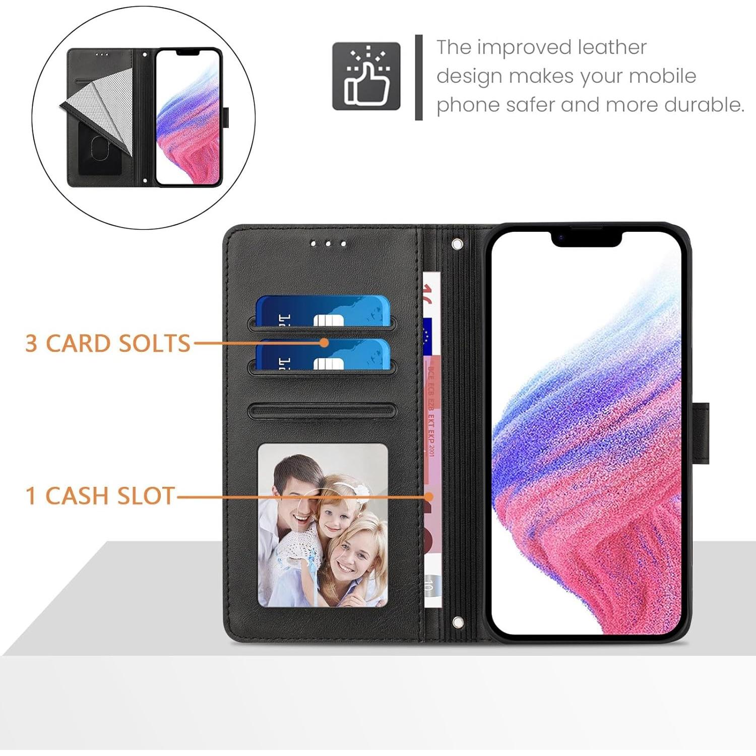 Funda de cuero PU para Sony Xperia 1 VI 5G - Soporte y ranuras