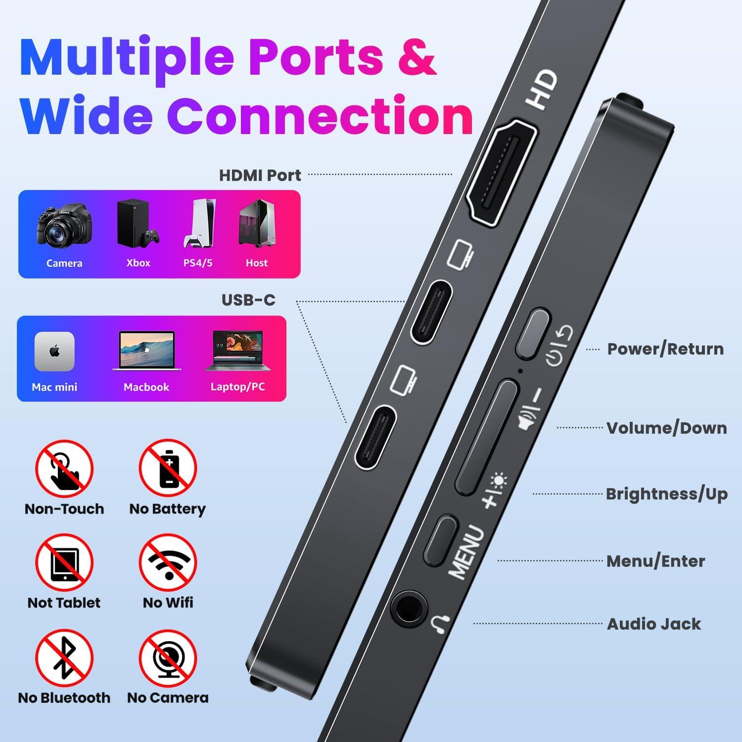 Monitor Portátil 15.6" 4K UHD Upperizon con Funda y Altavoces