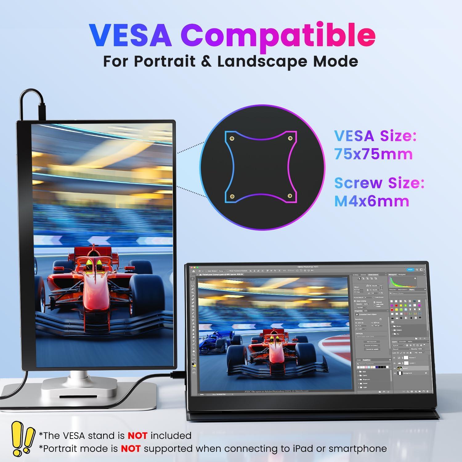 Monitor Portátil 15.6" 4K UHD Upperizon con Funda y Altavoces