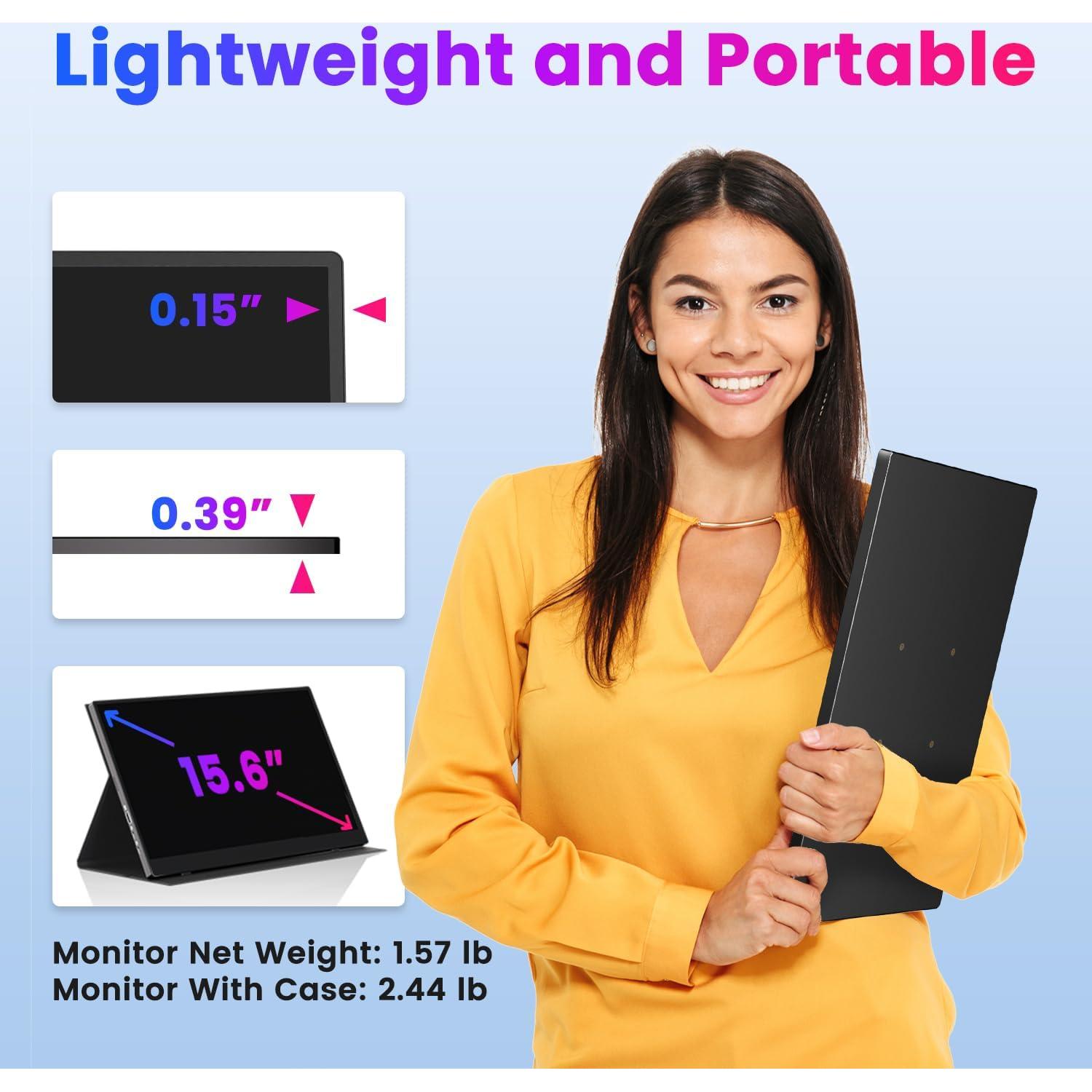 Monitor Portátil 15.6" 4K UHD Upperizon con Funda y Altavoces