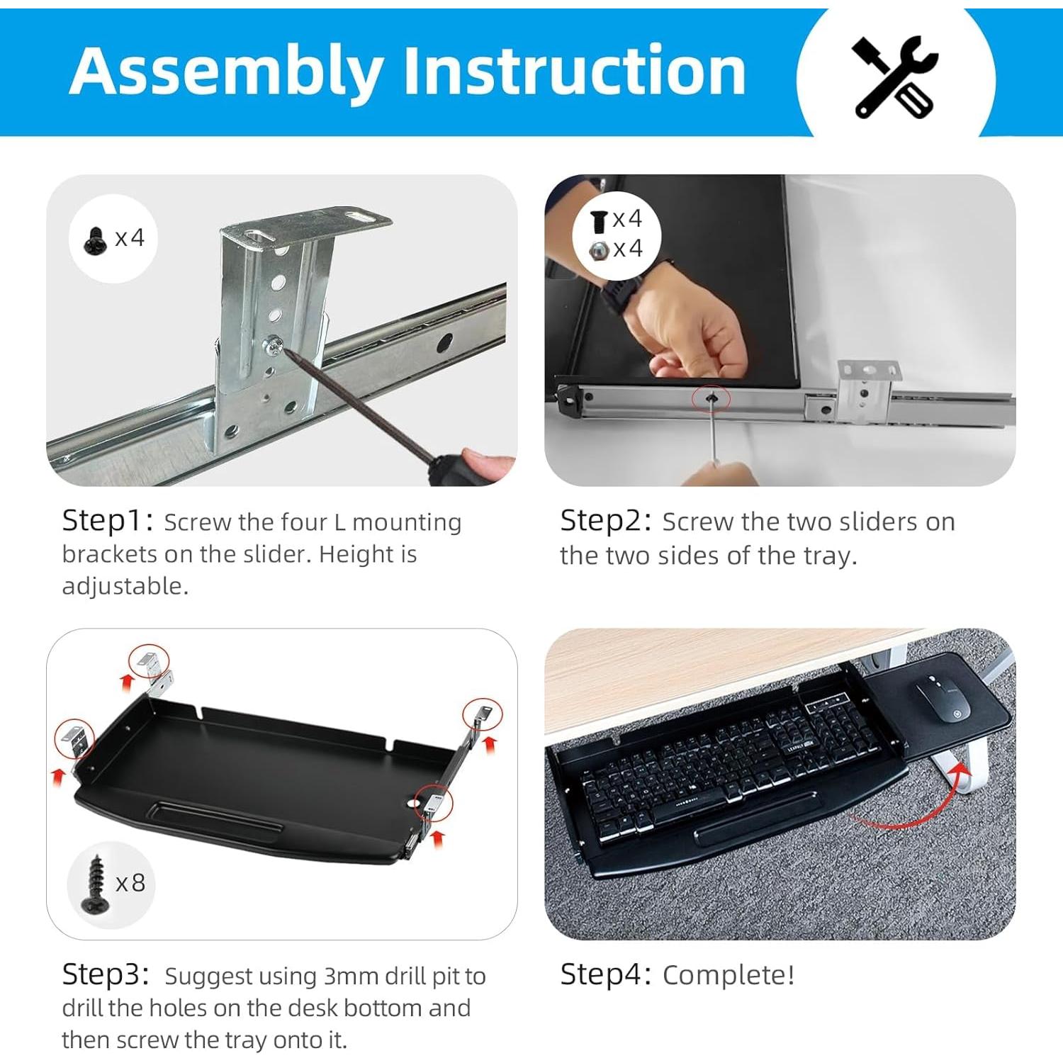 Bandeja de Teclado de Acero Ciao Stilista 71.12x27.94cm
