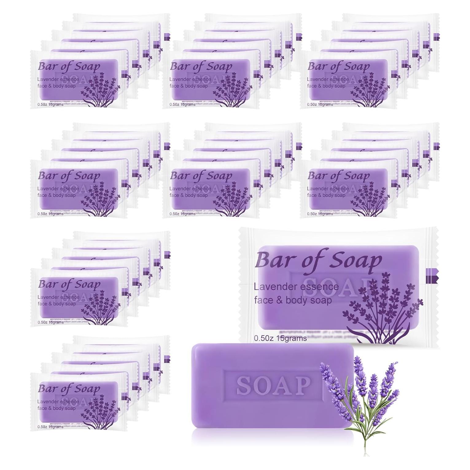 Jabón de Barra Mini Lavanda Skourvut 15g - Paquete de 15