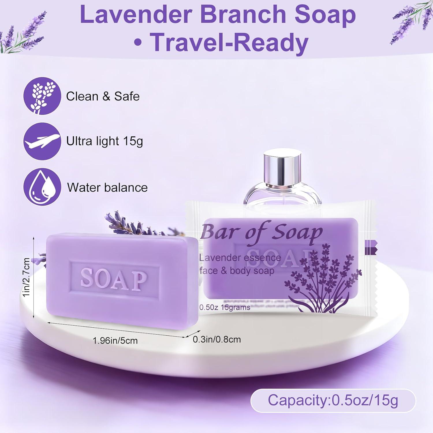 Jabón de Barra Mini Lavanda Skourvut 15g - Paquete de 15