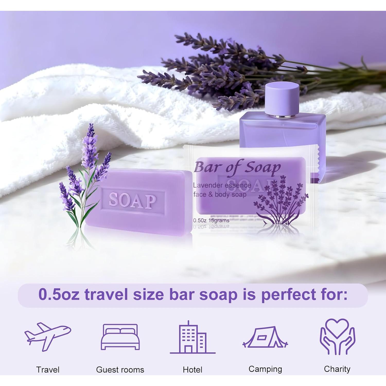 Jabón de Barra Mini Lavanda Skourvut 15g - Paquete de 15